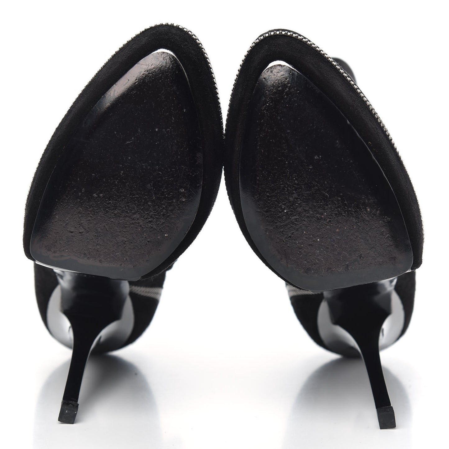 Suede Zipper Platform Pumps Black 35