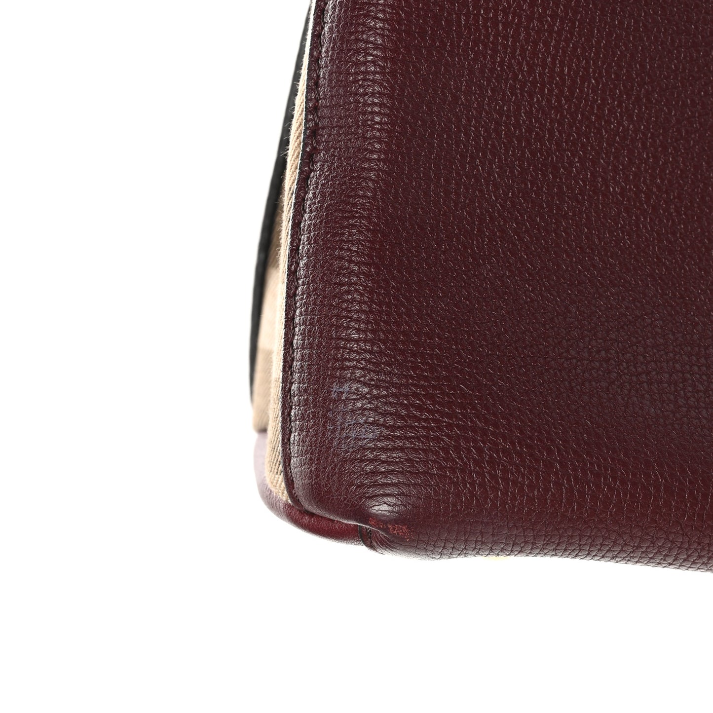 Derby Calfskin House Check Small Bi-Color Mahogany Red