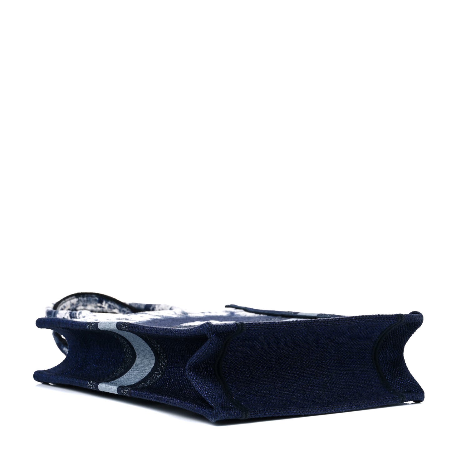 Canvas Embroidered Tie Dye Vertical Book Tote Blue Multicolor