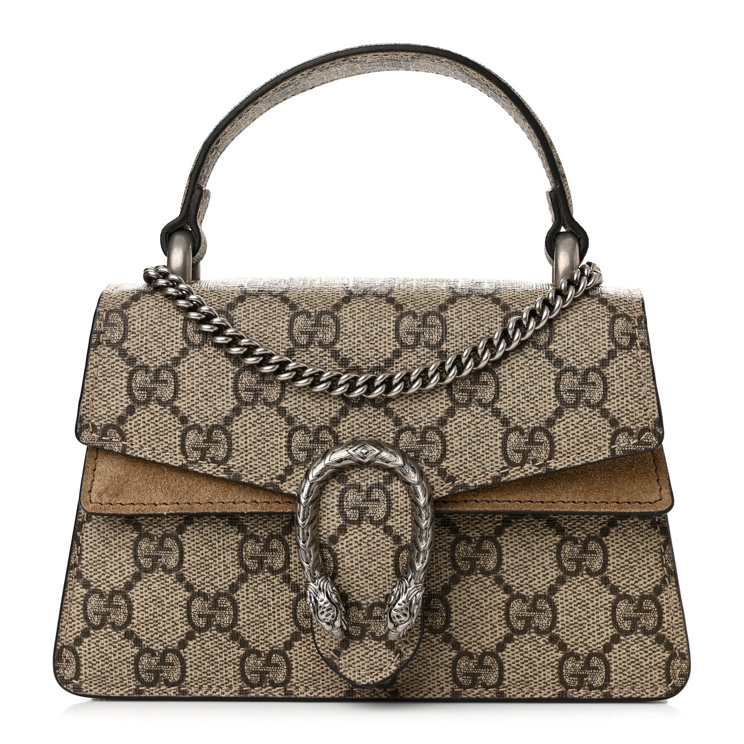 Gucci GG Supreme Monogram Mini Dionysus Top Handle Bag Taupe