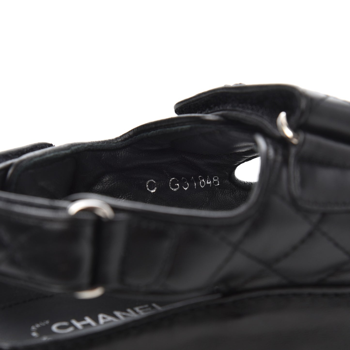 Lambskin Velcro Dad Sandals 36.5 Black