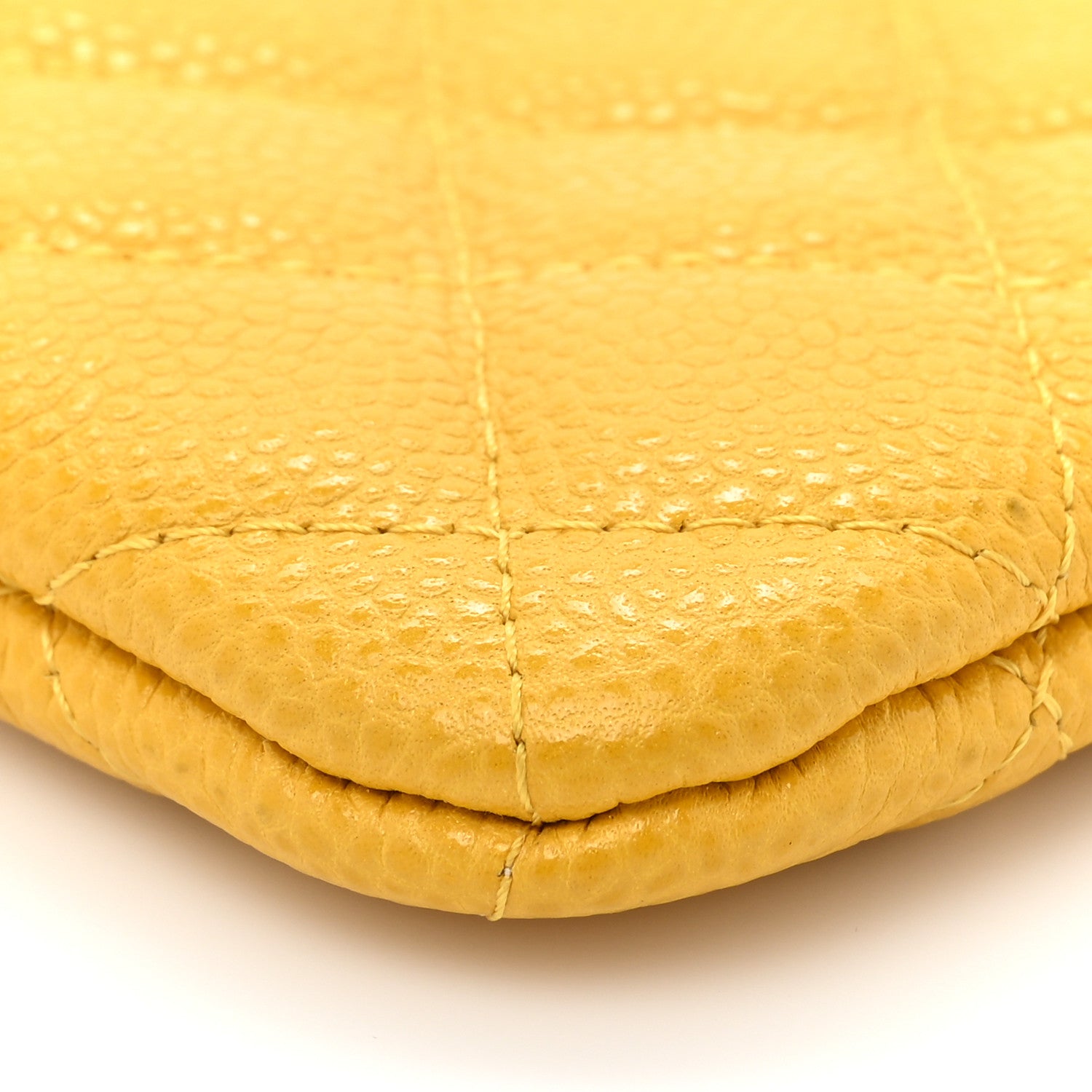 Chanel Caviar Quilted Small Cosmetic Case Yellow 9 of 9