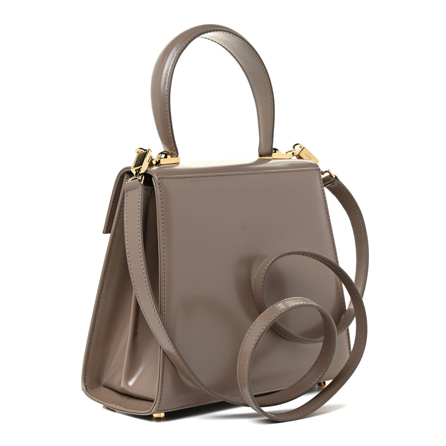 Brushed Off Calfskin Small Iconic Top Handle Bag Grey