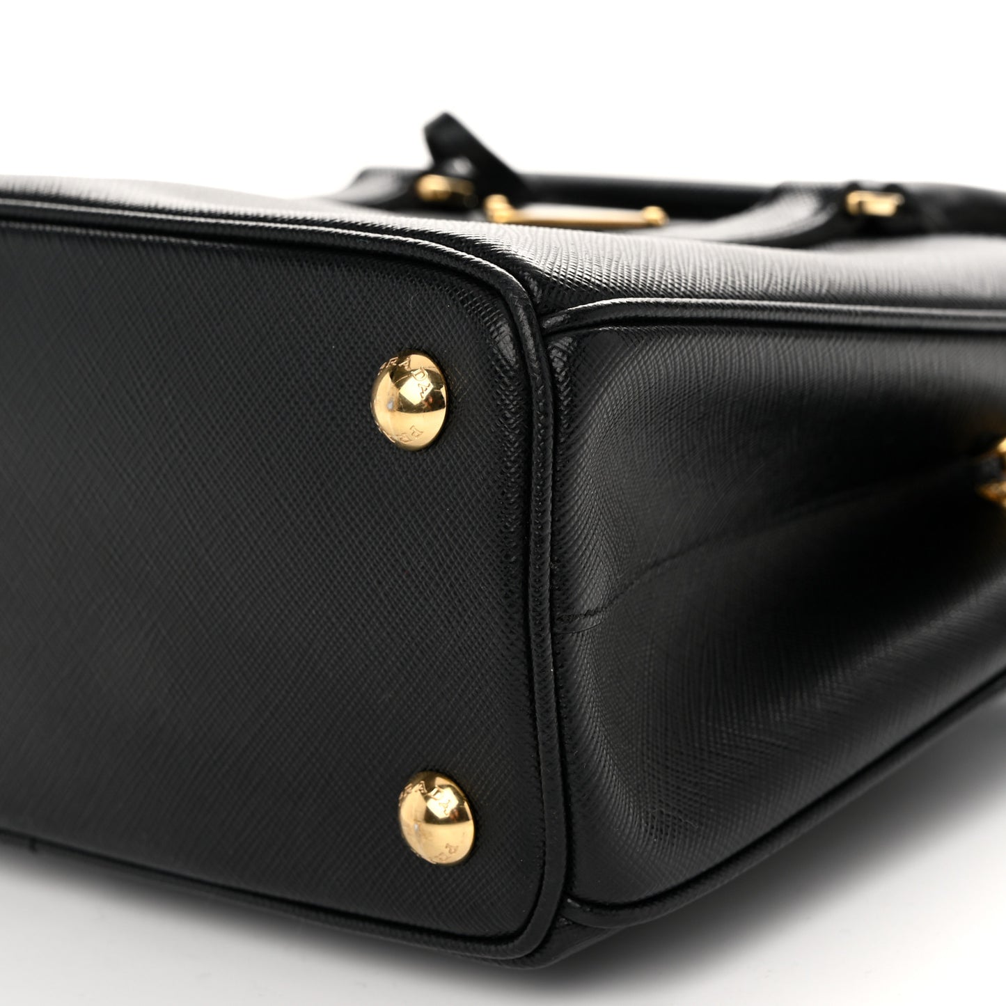 Saffiano Lux Micro Galleria Shoulder Bag Black