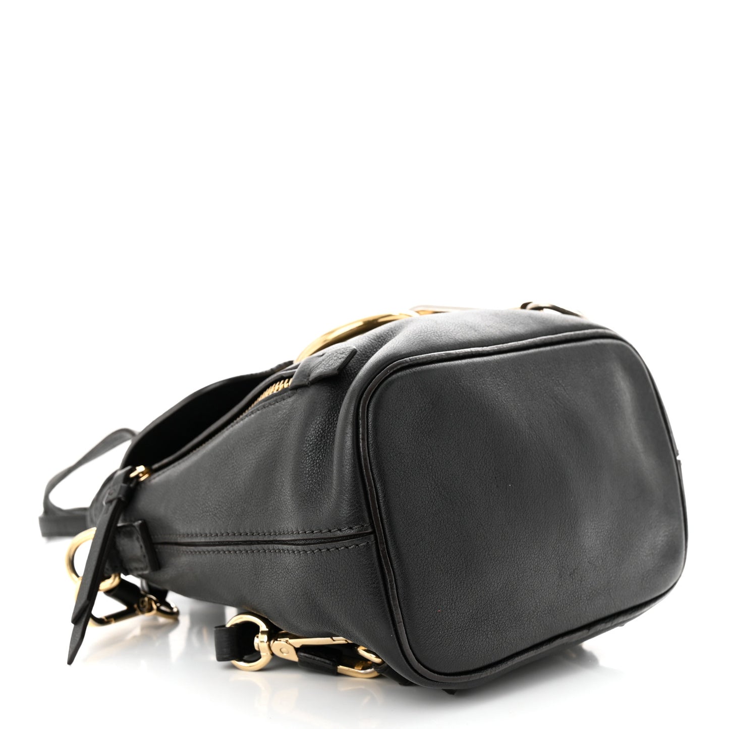 Suede Calfskin Mini Faye Backpack Black