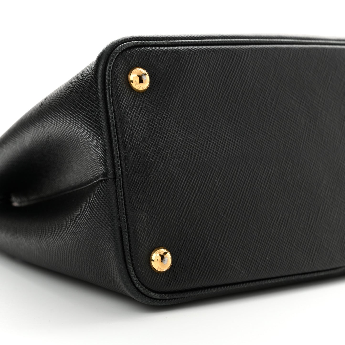 Saffiano Cuir Small Double Bag Black Fuoco