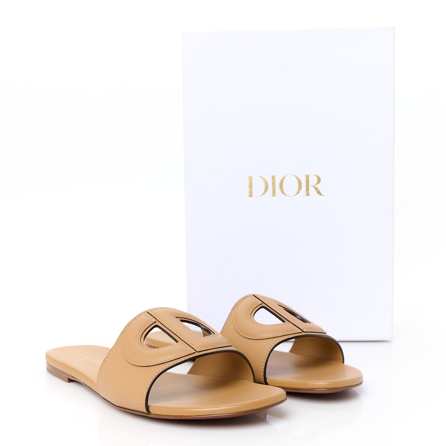 Calfskin D-Club Mule Sandal 40 Natural