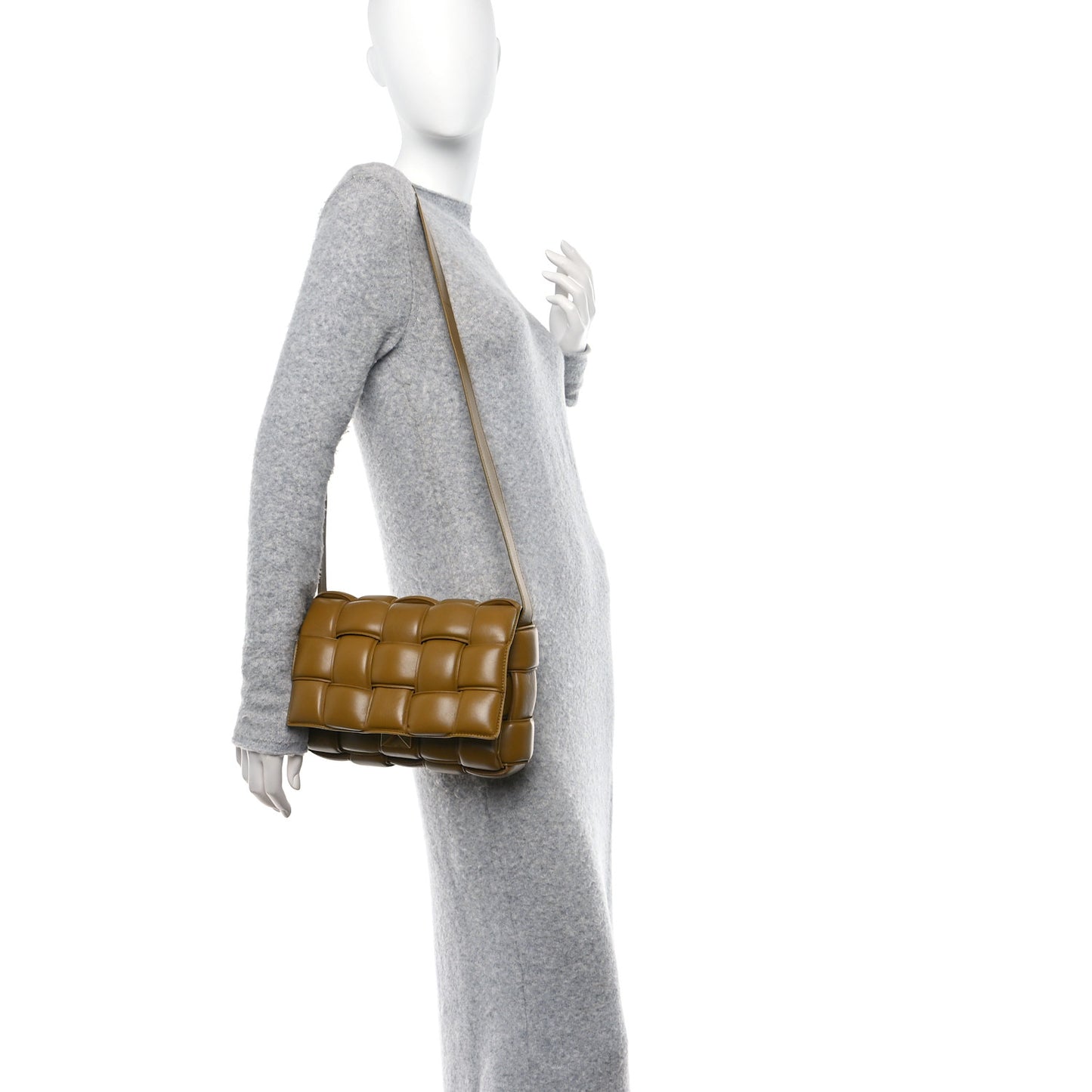 Nappa Maxi Intreccio Padded Cassette Crossbody Bag Acorn