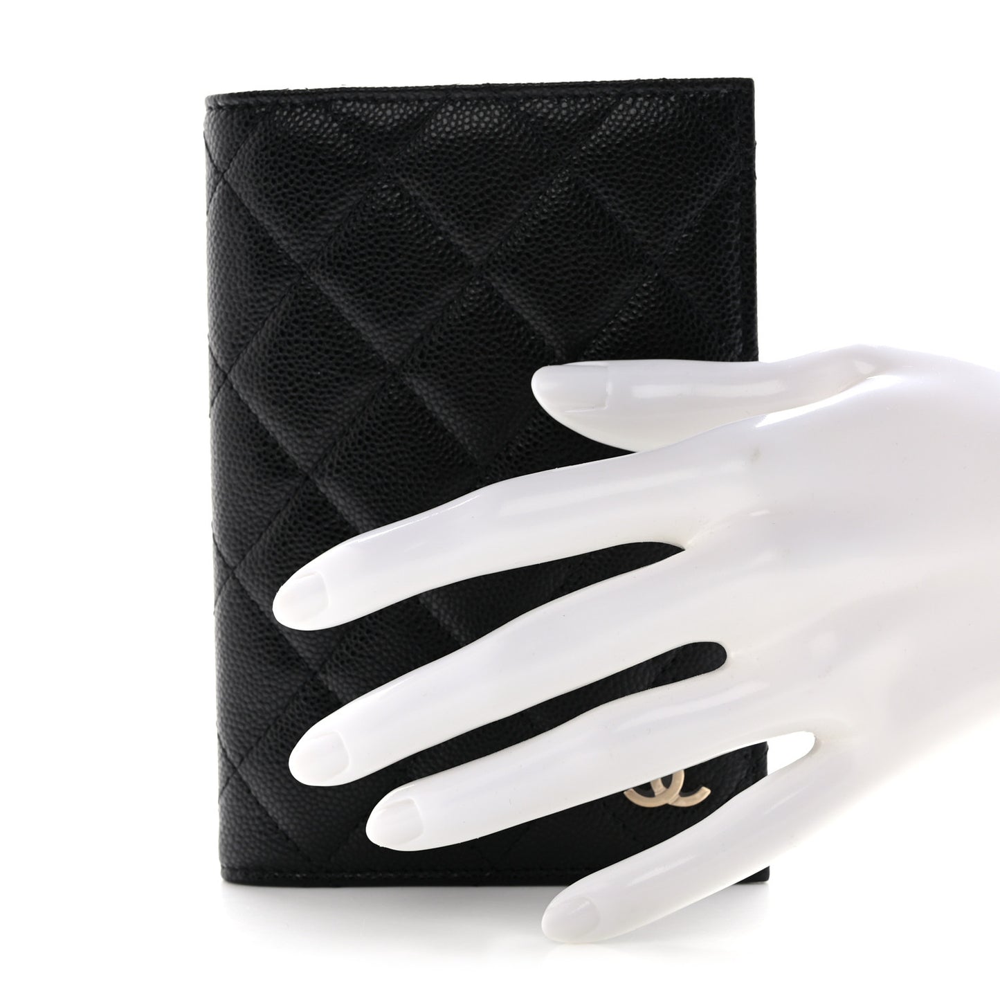 Caviar Quilted Passport Holder Black