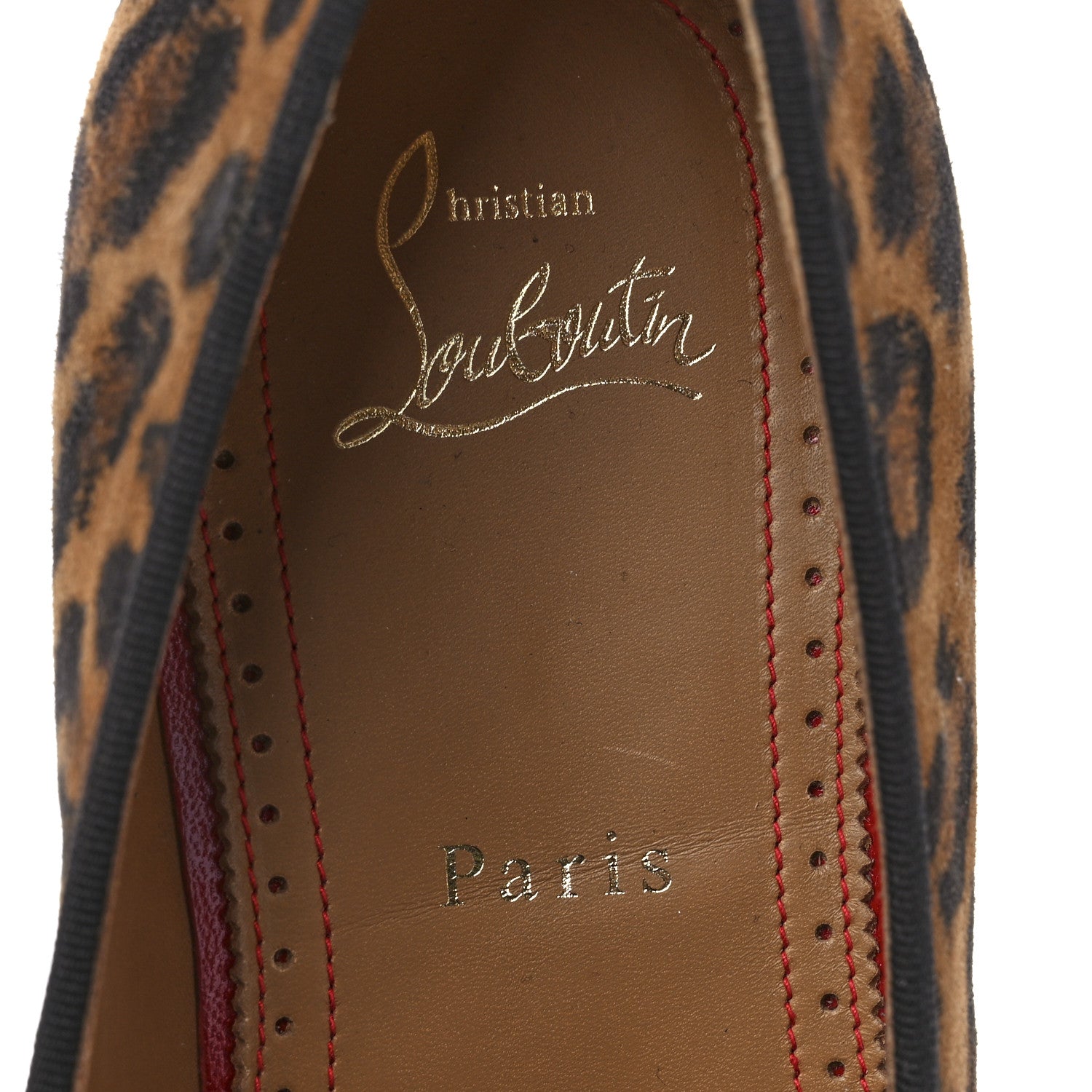 Christian Louboutin Veau Velours Leopard Mens Dandelion Flat Loafers 39 Caramel 7 of 8