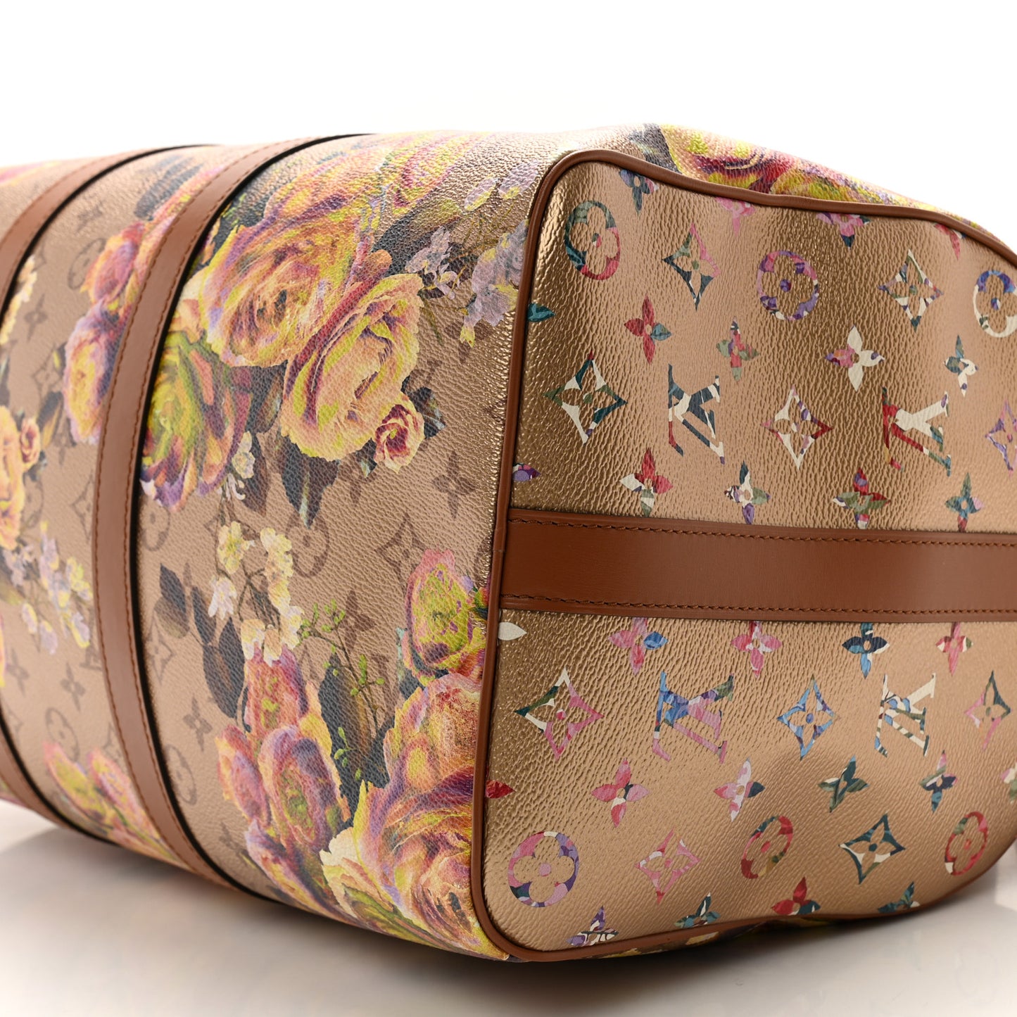 Metallic Monogram LV Garden Keepall Bandouliere 45 Gold
