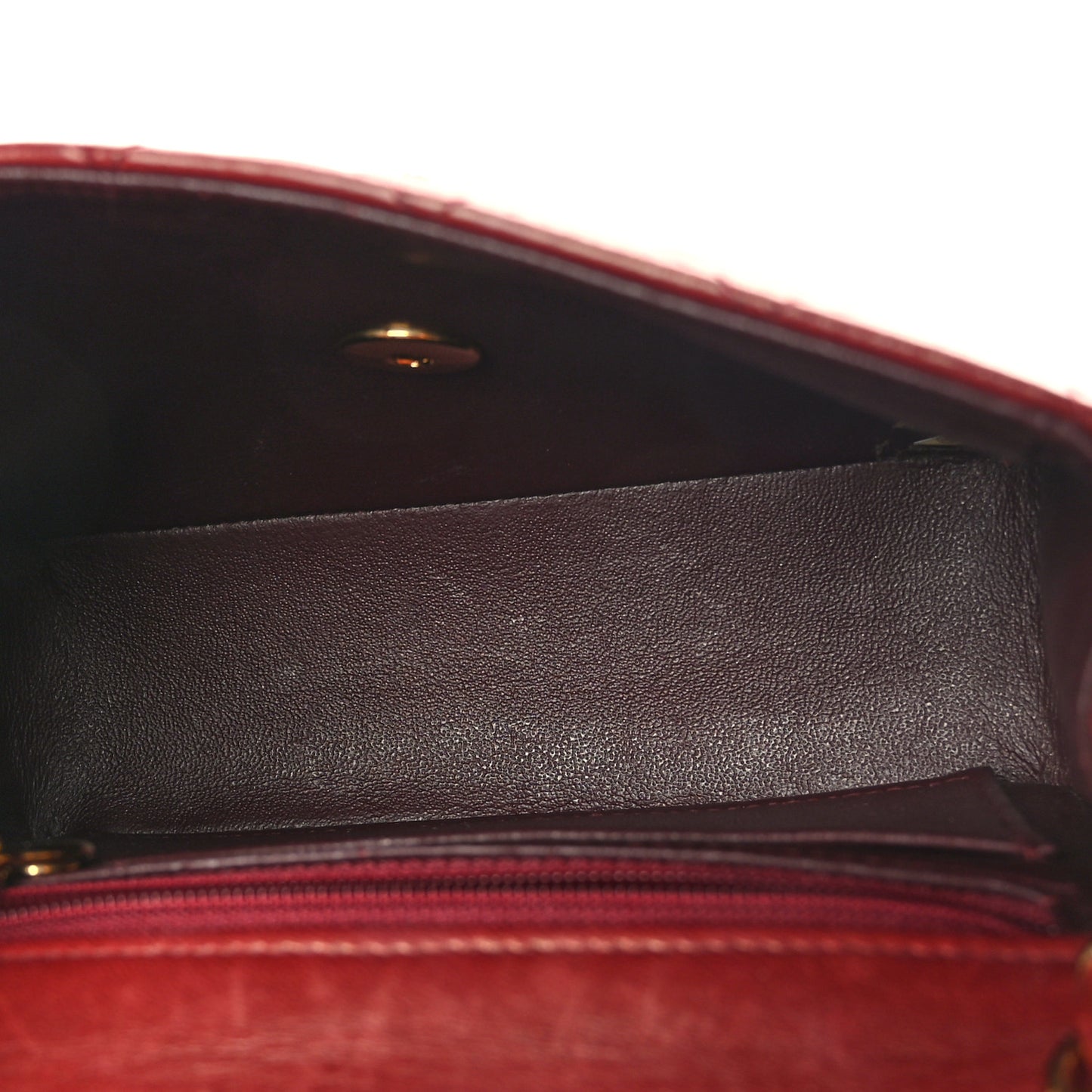 Lambskin Quilted Mini Square Flap Dark Red
