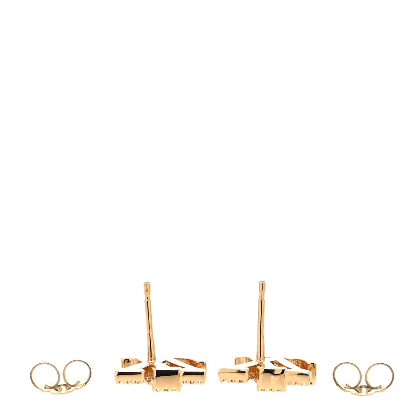Metal Crystal LV Iconic Earrings Gold