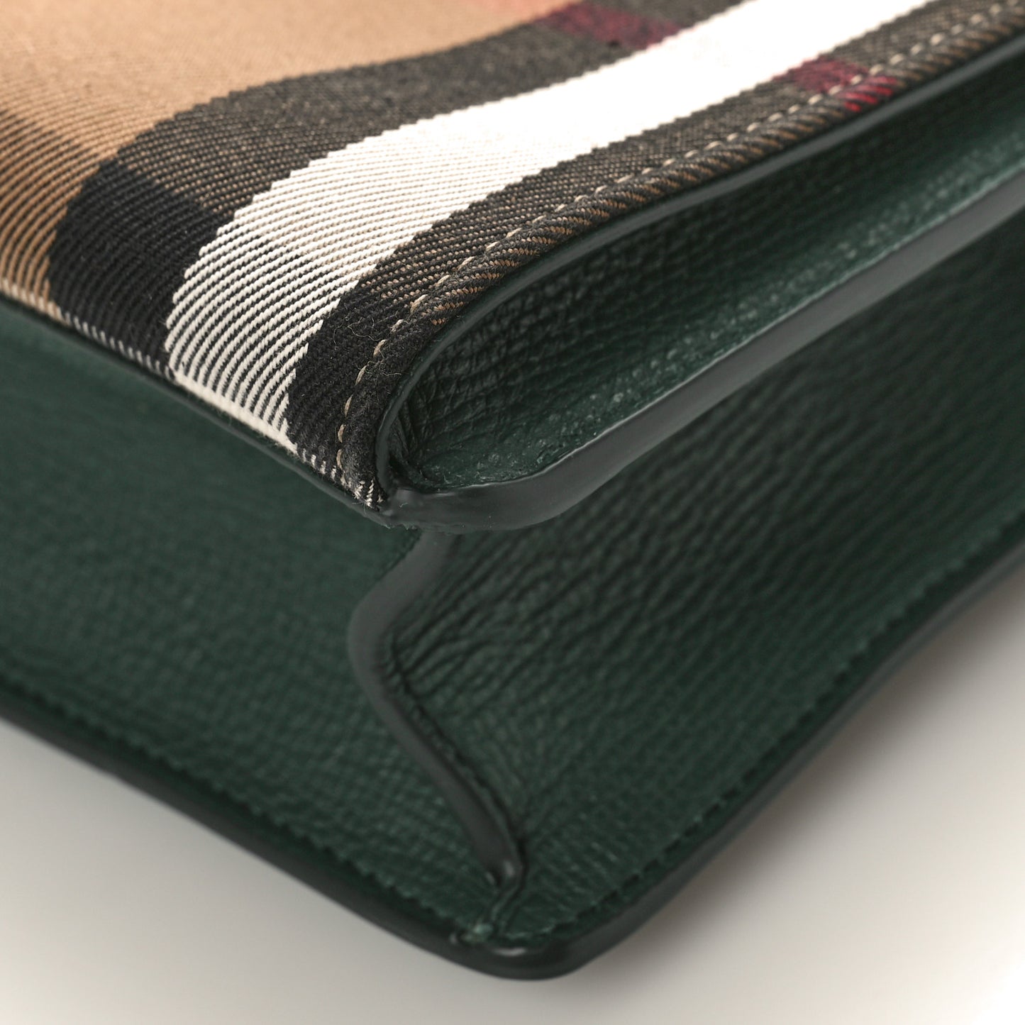 Derby Calfskin House Check Small Macken Crossbody Bag Dark Bottle Green