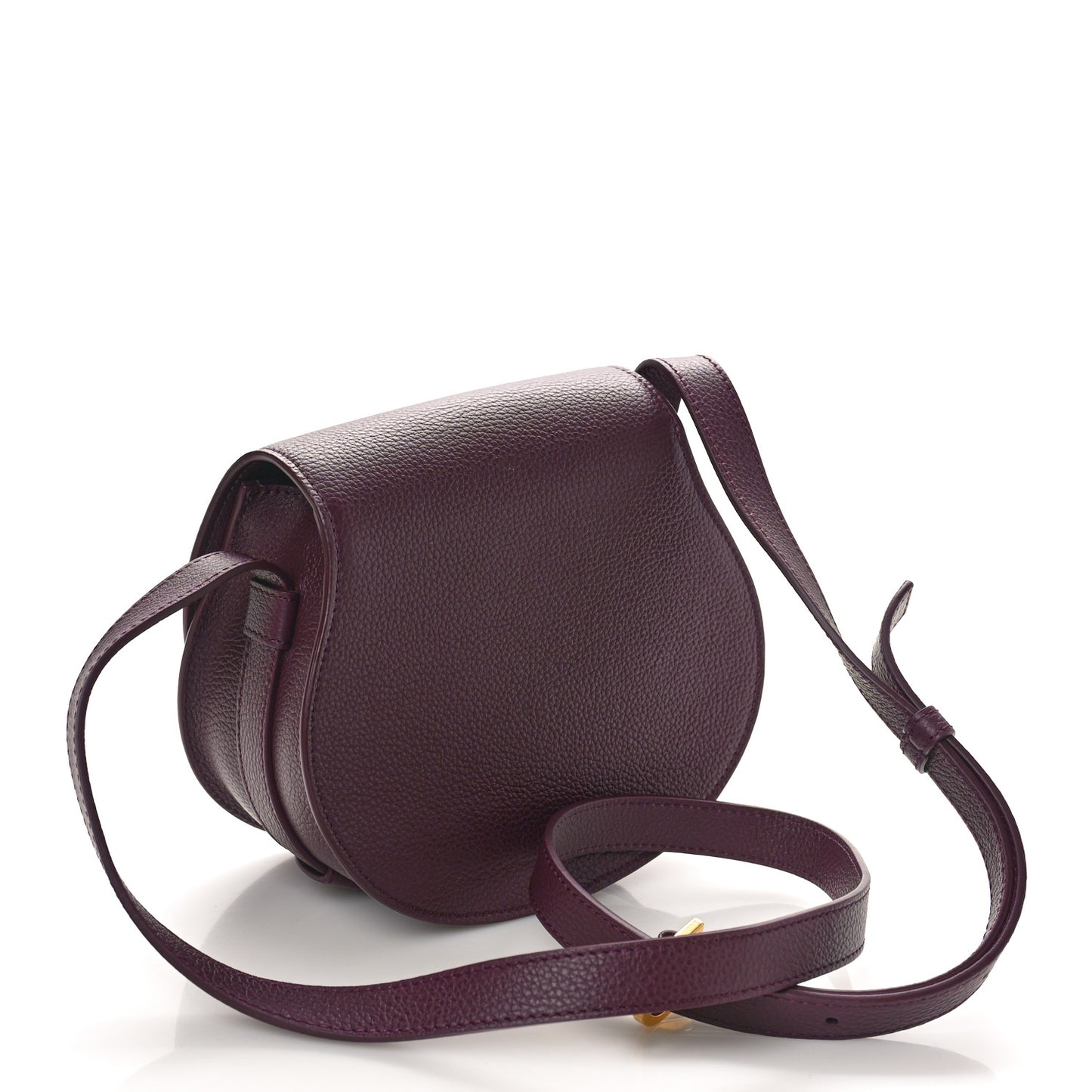 Grained Calfskin Small Marcie Saddle Bag Dimness Purple