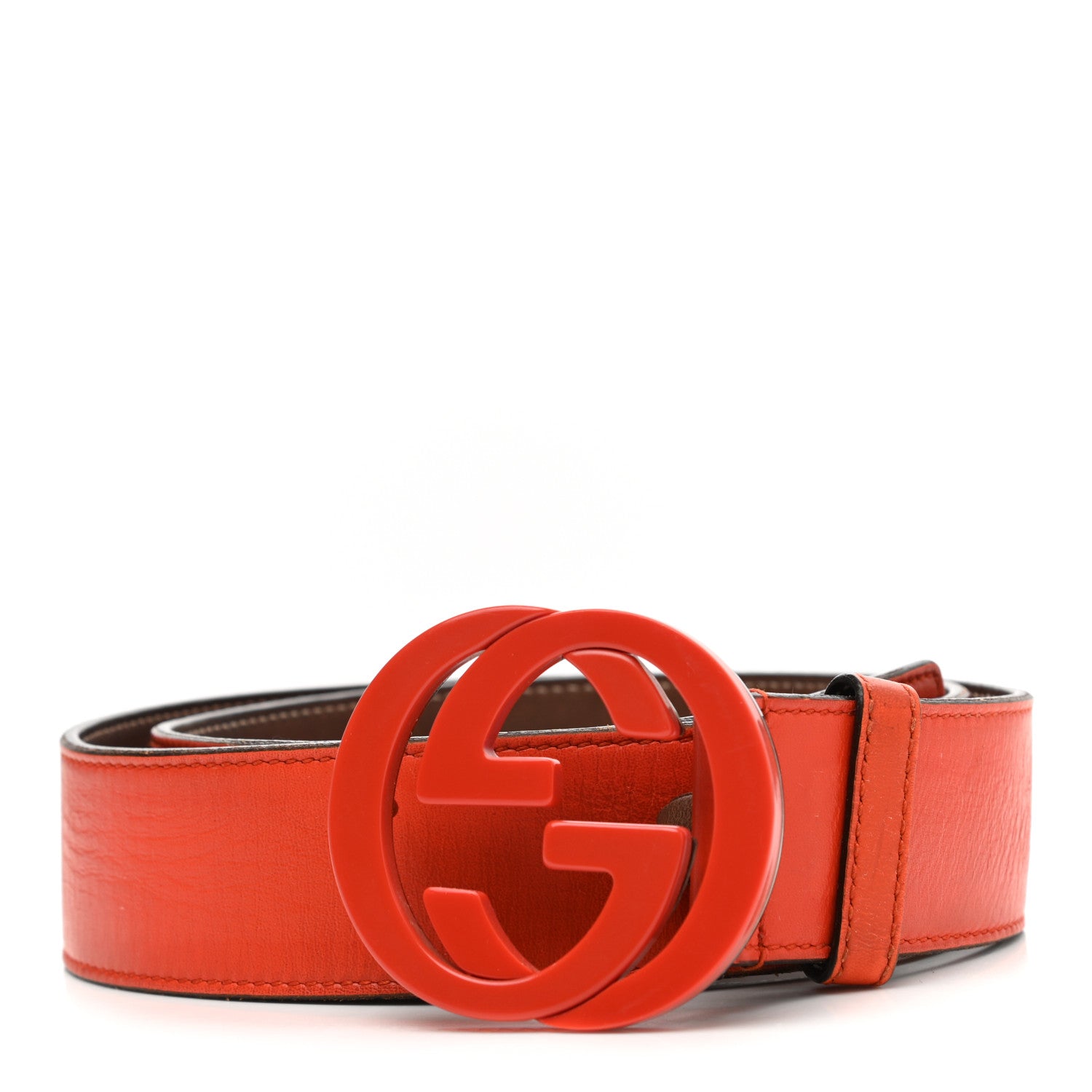Gucci Nubuck Interlocking G Belt 90 36 Deep Orange 1 of 6
