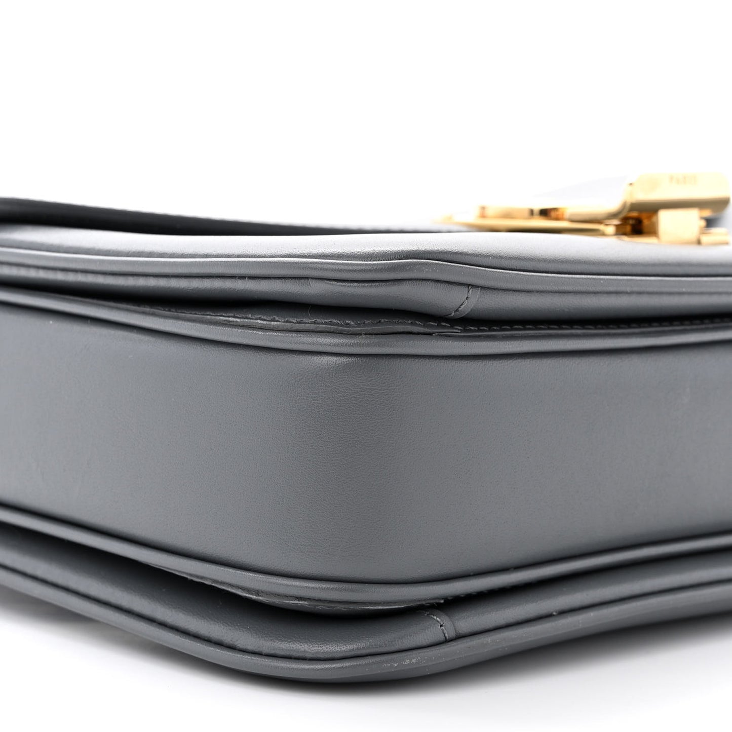 Shiny Calfskin Medium C Bag Grey