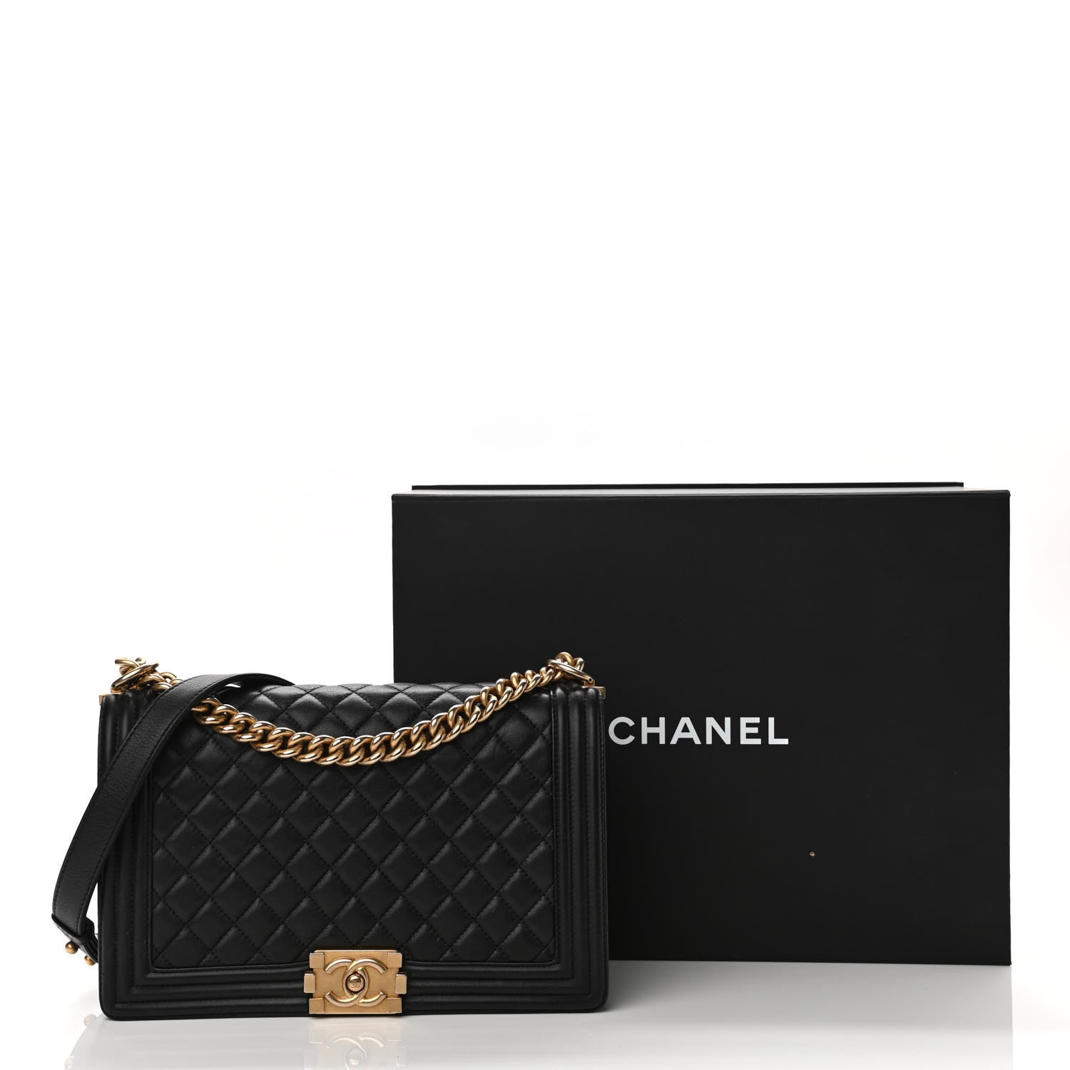 Chanel Calfskin Quilted New Medium Boy Flap Black 13 of 13