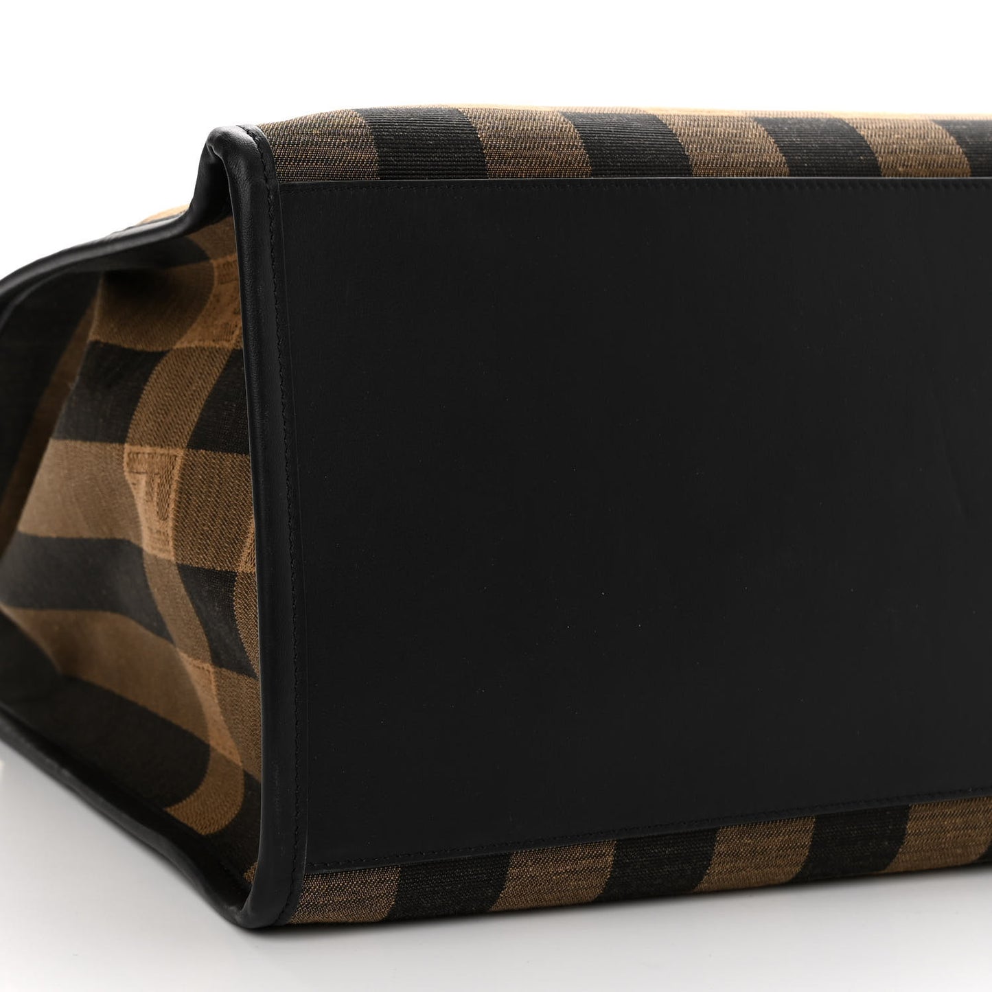 Fabric Jacquard Vitello Seta Plexiglass Pequin Gingham Large Fendi Sunshine Shopper Tote Tobacco Moro Black