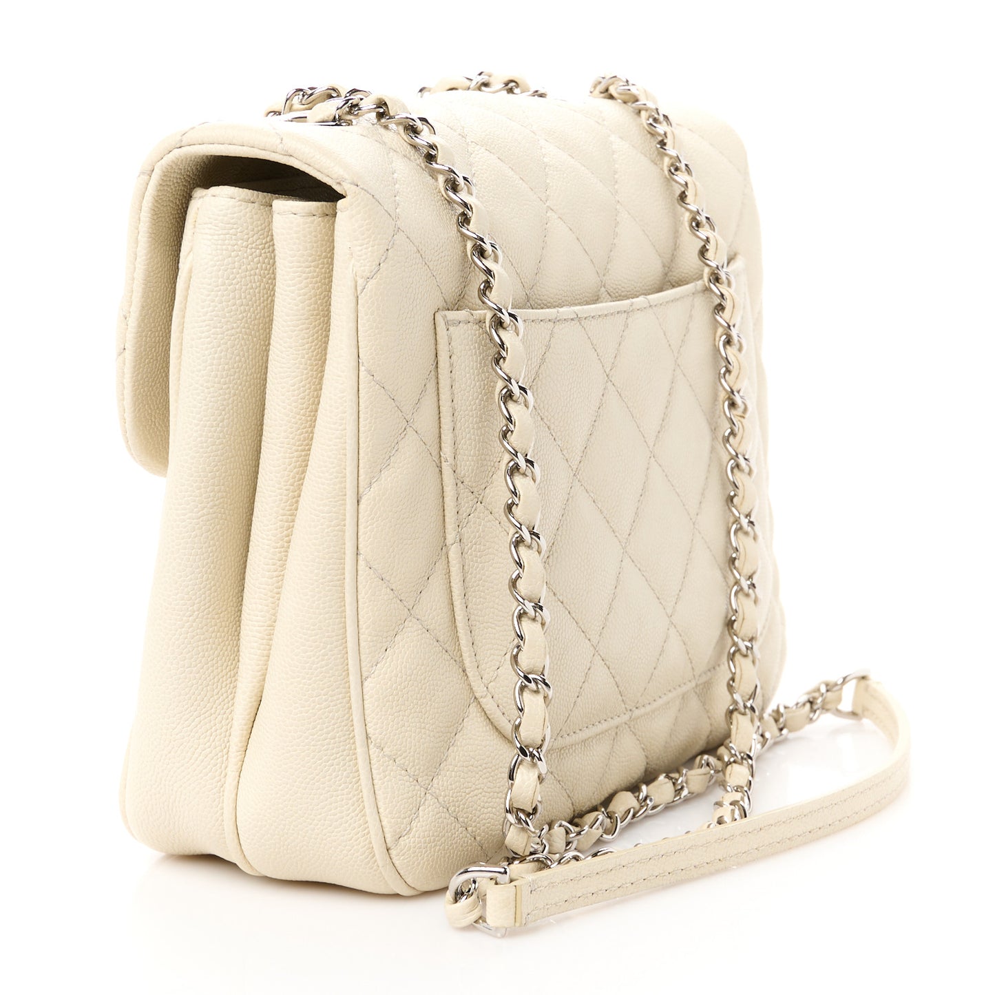 Caviar Quilted Medium Urban Companion Flap Ivory
