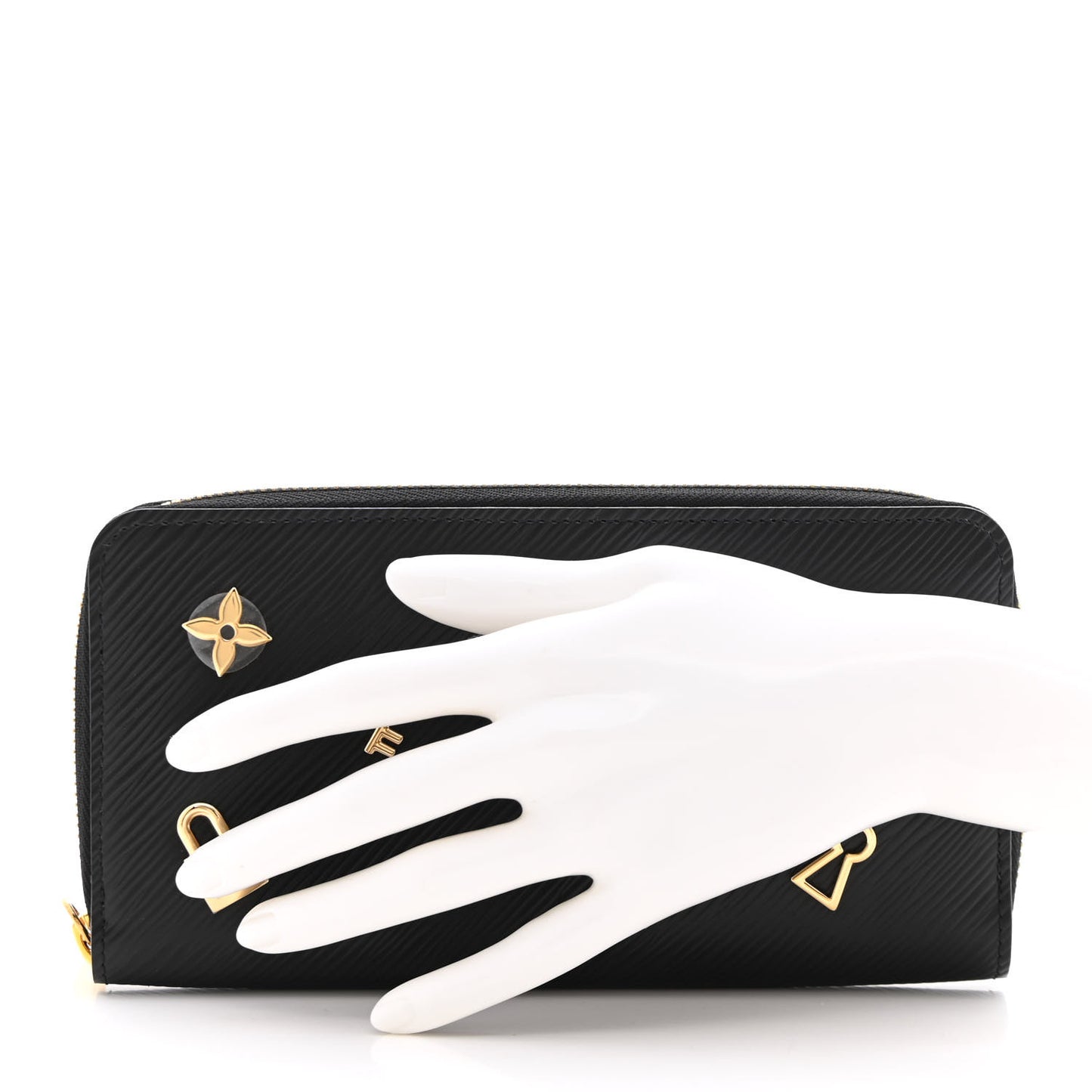 LOUIS VUITTON Epi Love Lock Zippy Wallet Black