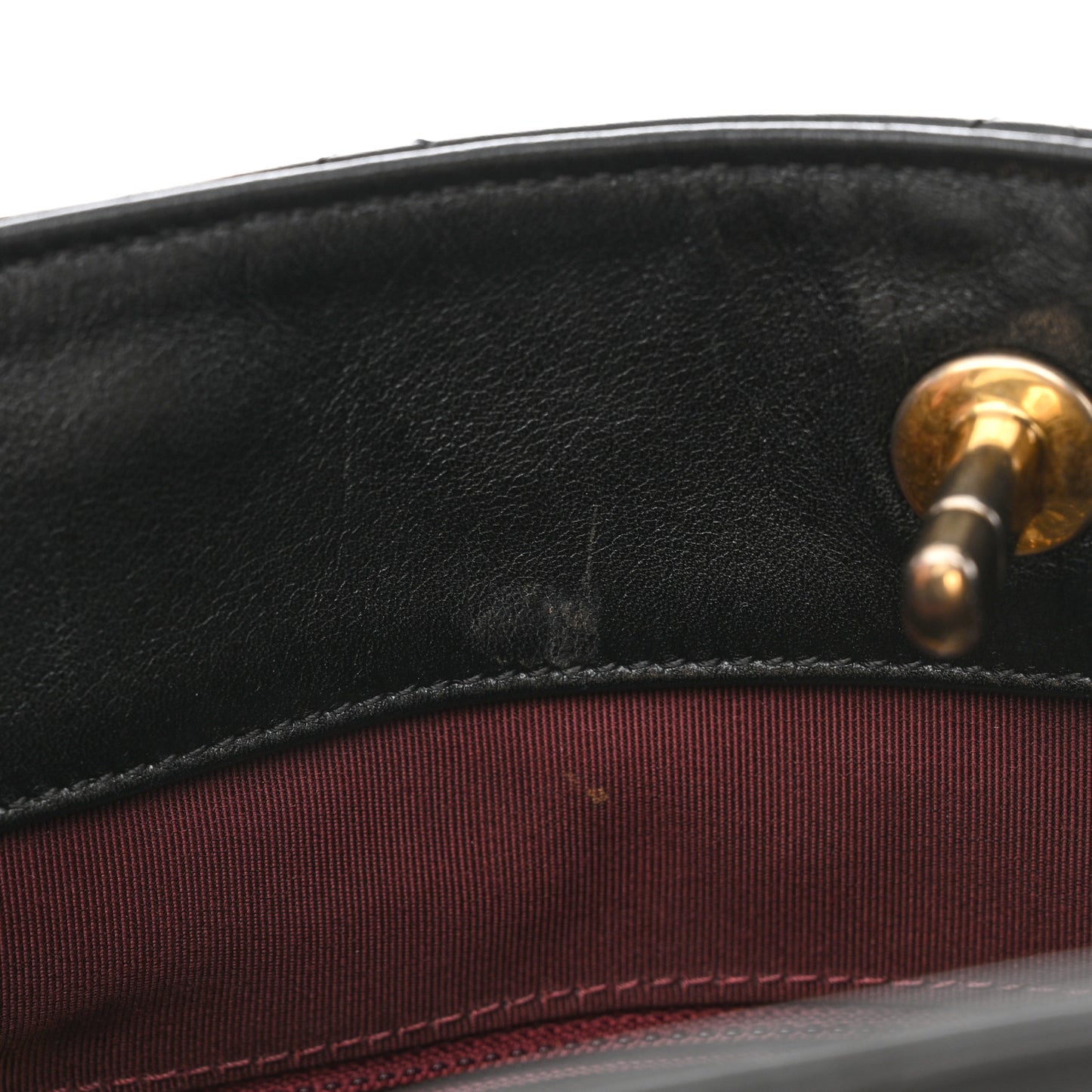 Calfskin Stitched Large Button Up Hobo Black