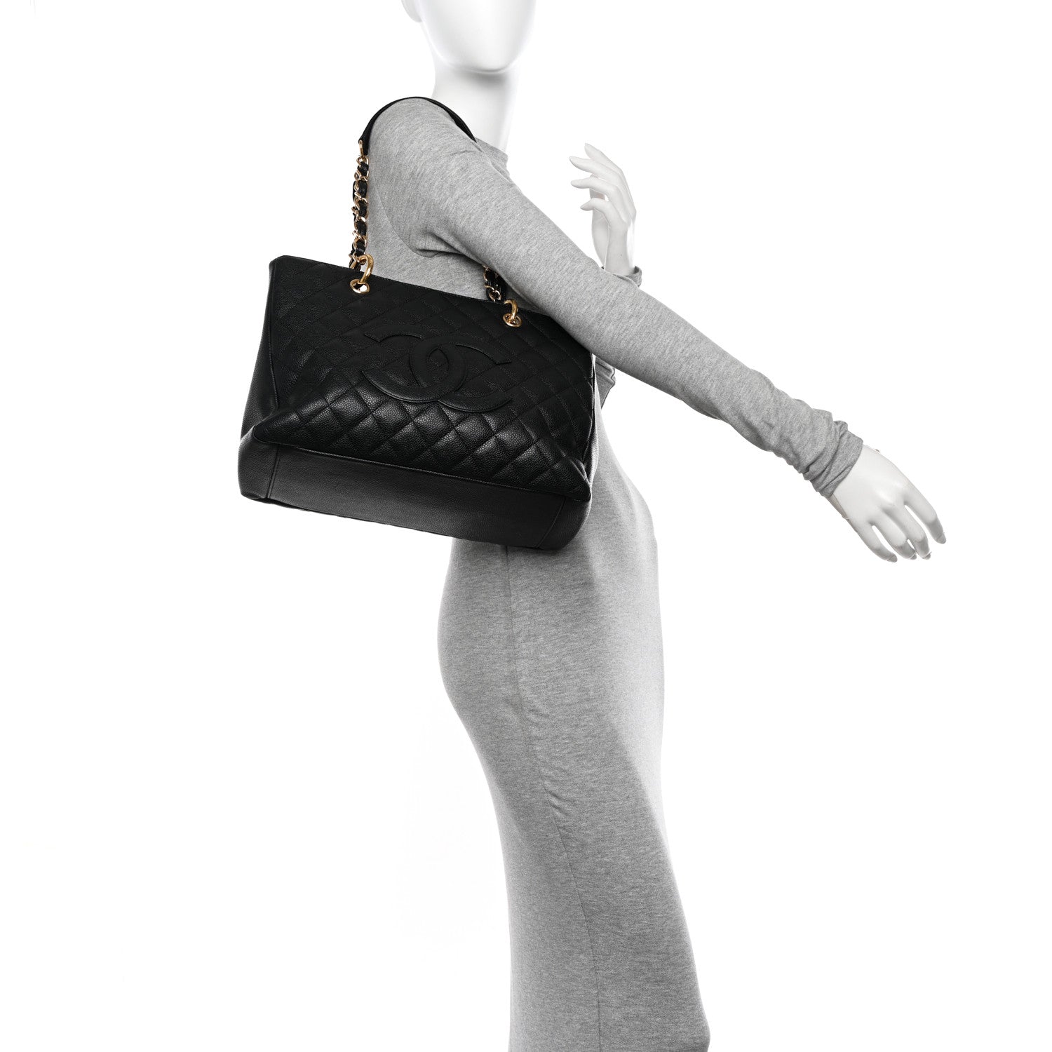 Chanel Caviar Quilted Grand Shopping Tote GST Black 2 of 12