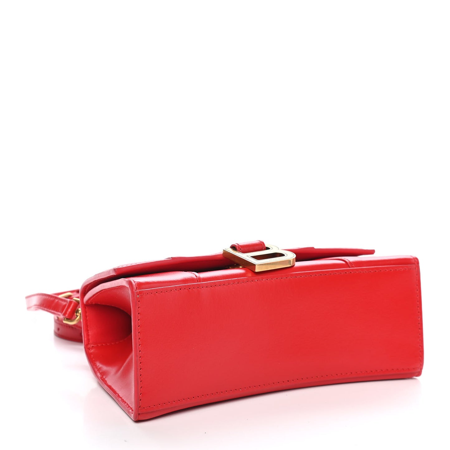 Shiny Box Calfskin Hourglass Top Handle Bag XS Bright Red