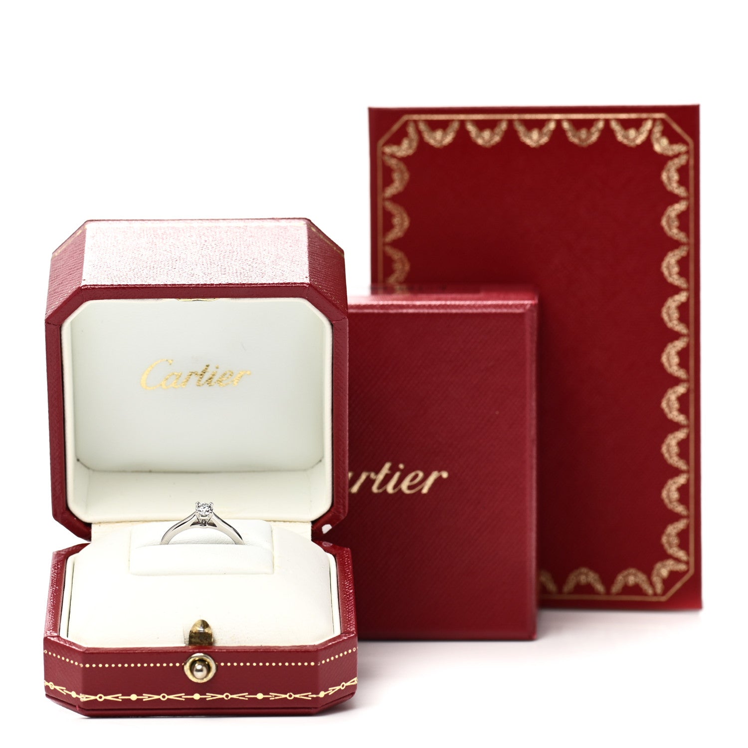 Cartier Platinum Diamond .21ct Solitaire 1895 Engagement Ring 49 4.75 8 of 8