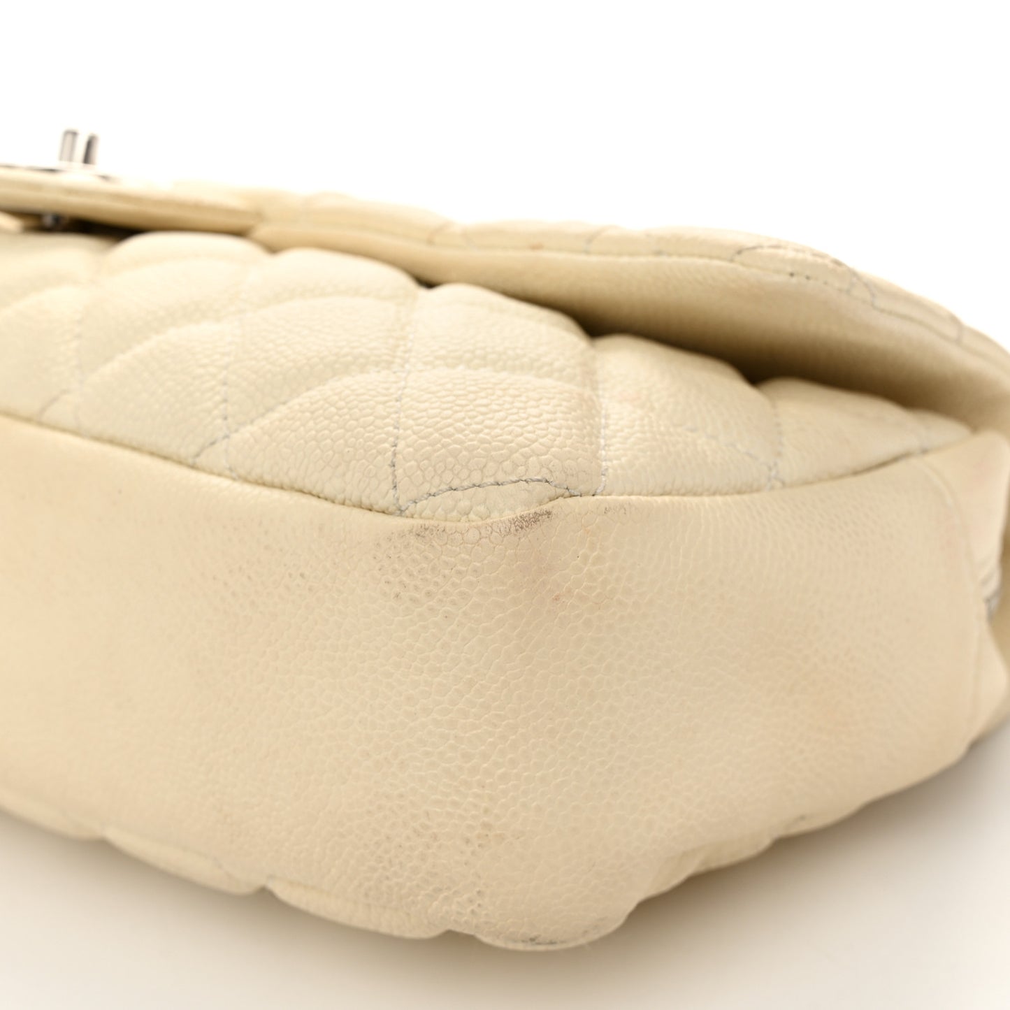 Caviar Quilted Jumbo Easy Flap Beige