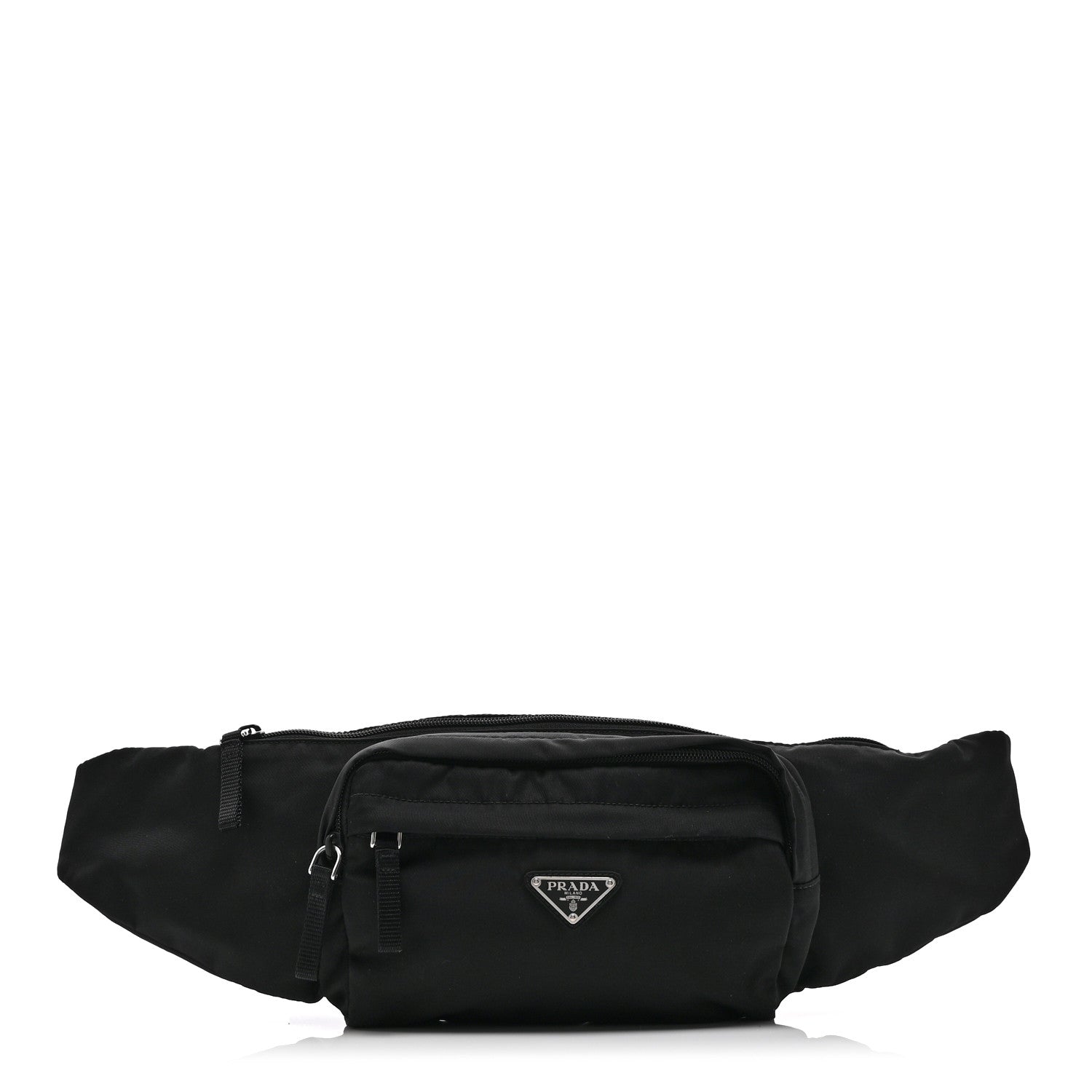 Prada Tessuto Nylon Double Pocket Belt Bag Black 1788196