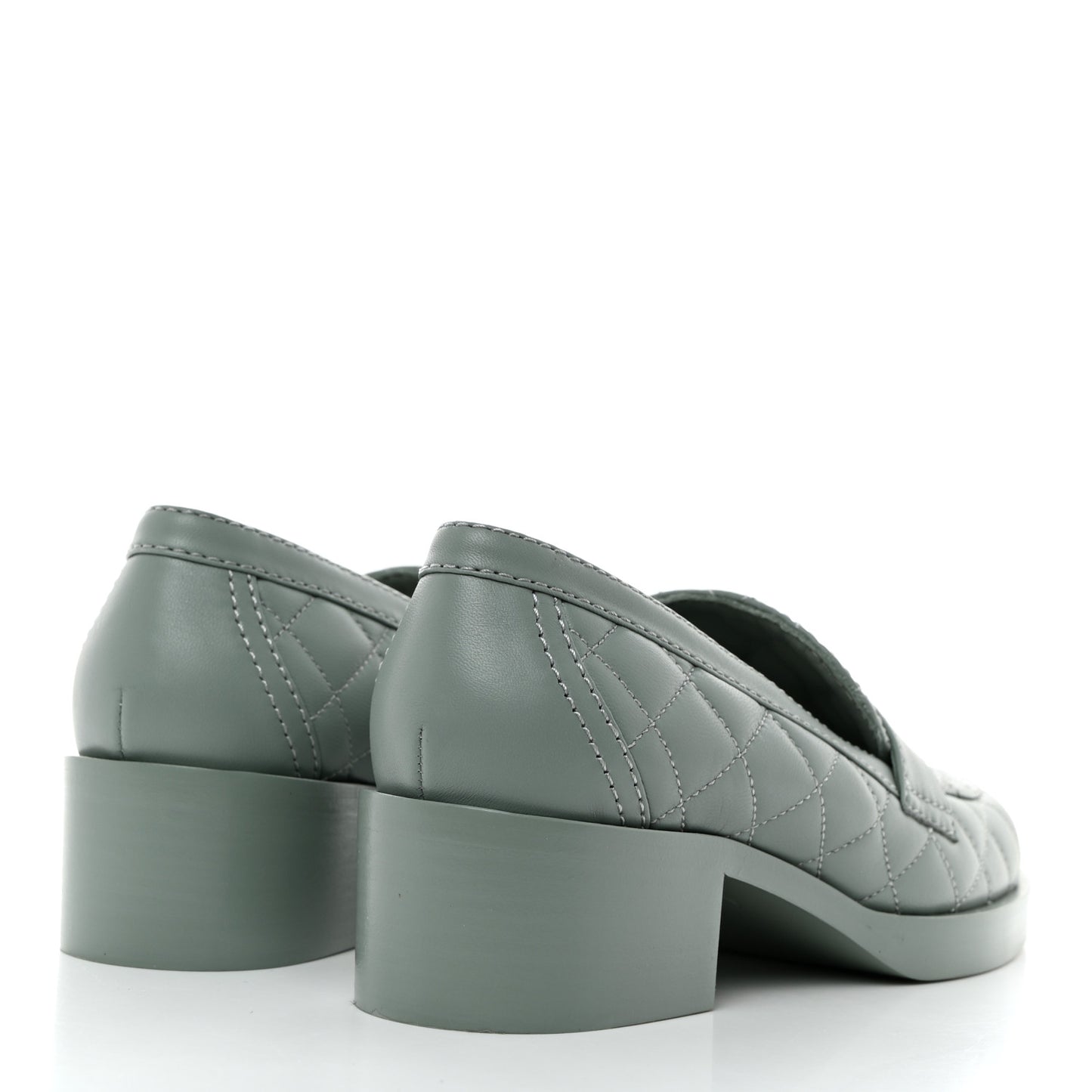 Lambskin Quilted CC Heart Loafers 37.5 Light Blue