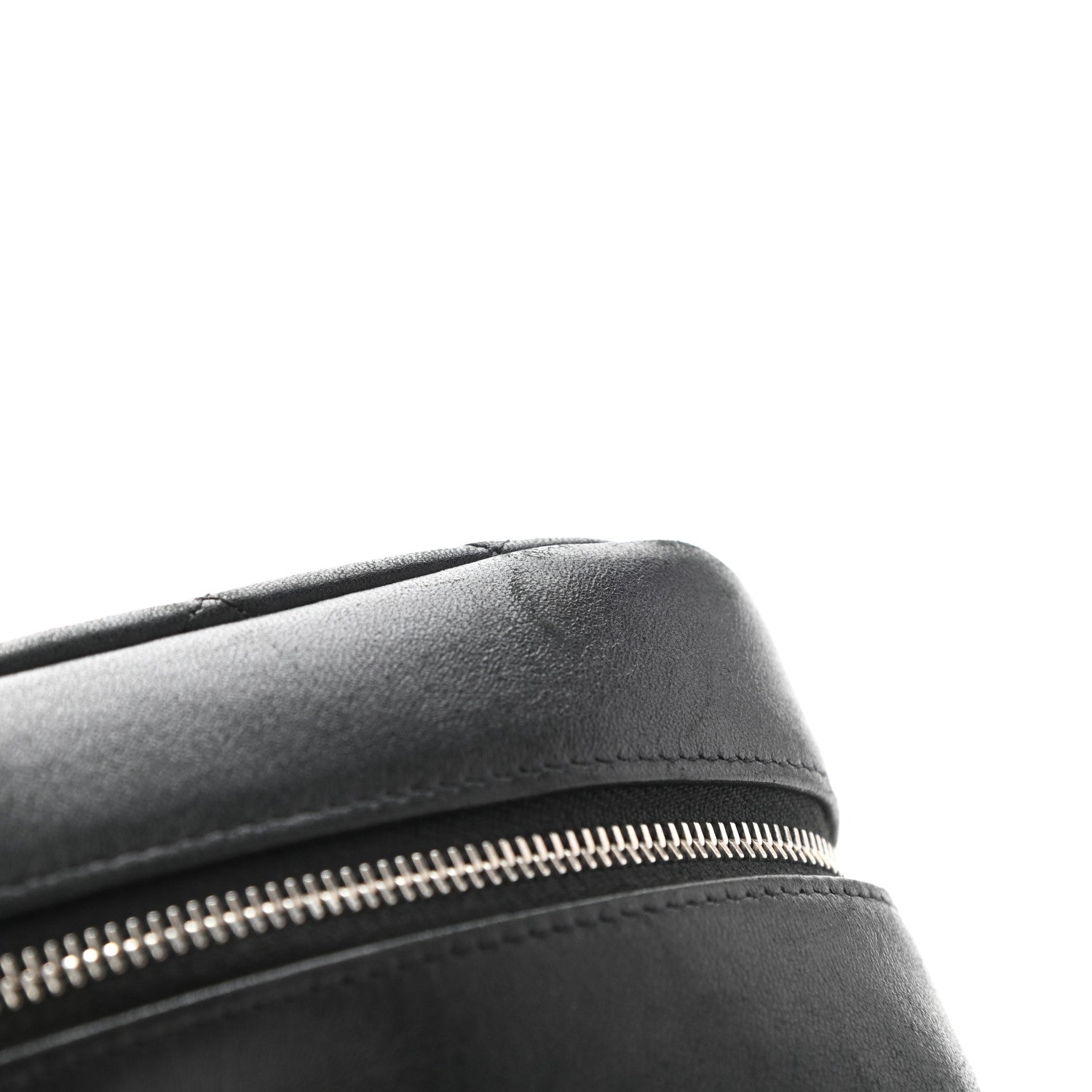 Chanel Lambskin Quilted Medium Curvy Pouch Cosmetic Case Black 10 of 10