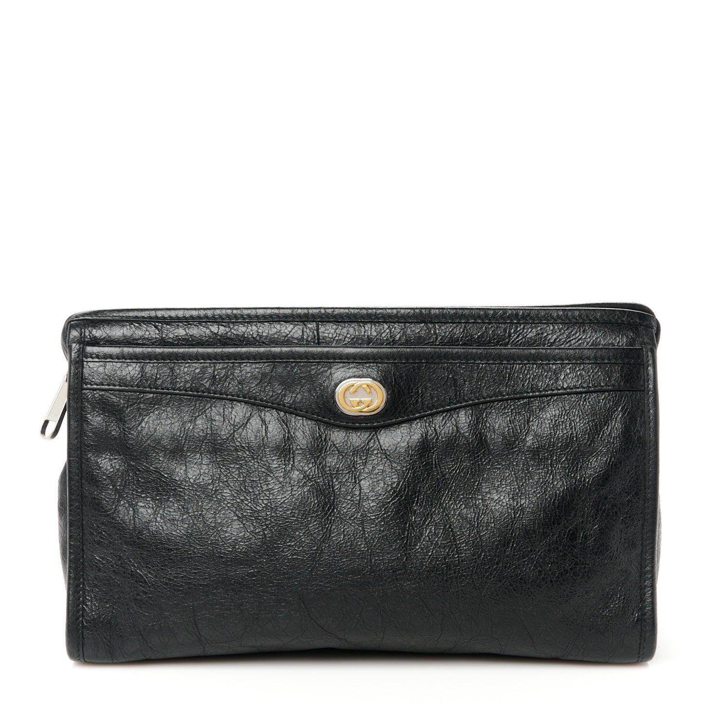 Fluffy Calfskin Morpheus Zip Pouch Black