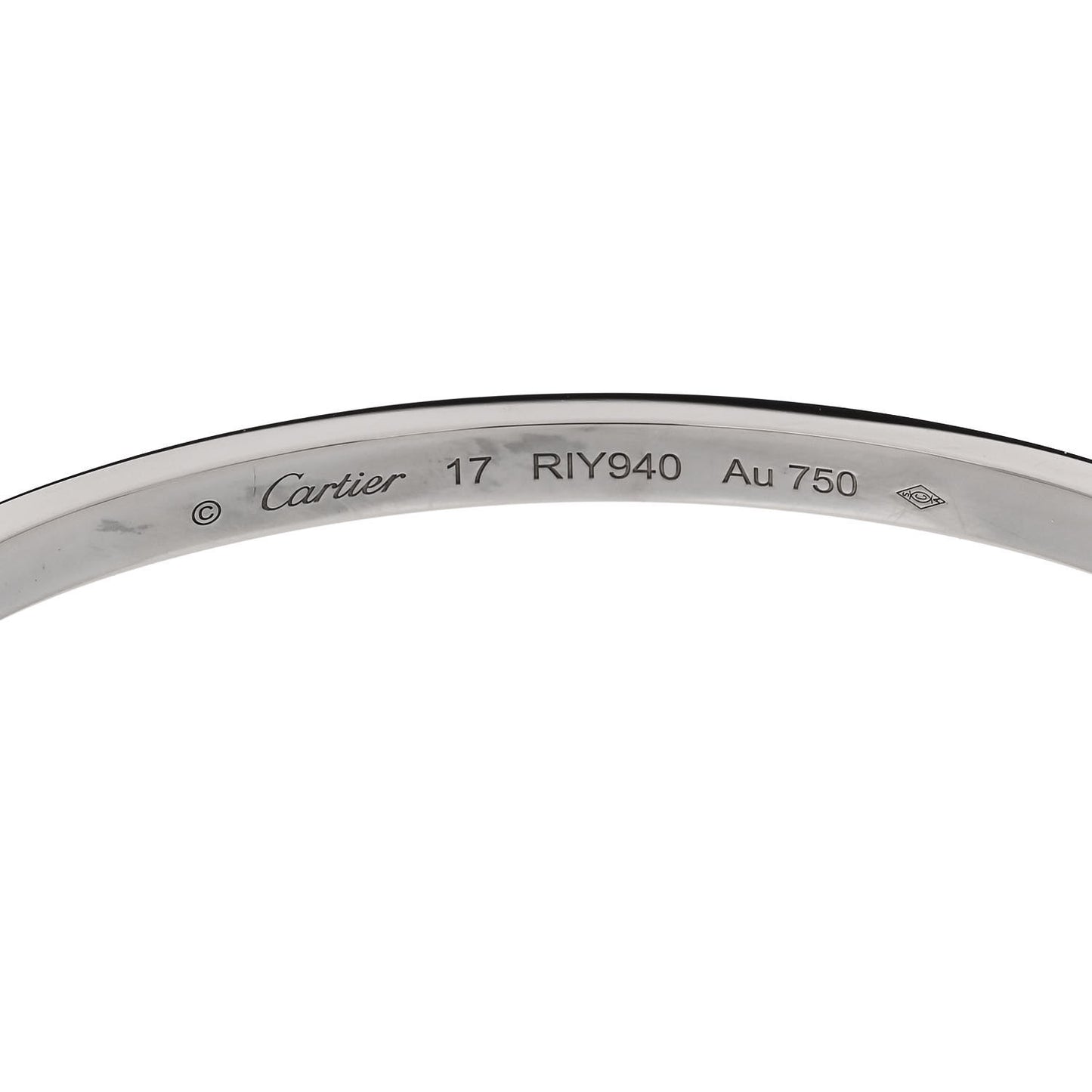 18K White Gold Small LOVE Bracelet 17