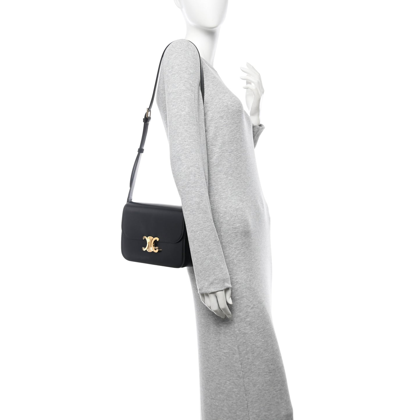 Shiny Calfskin Medium Triomphe Black