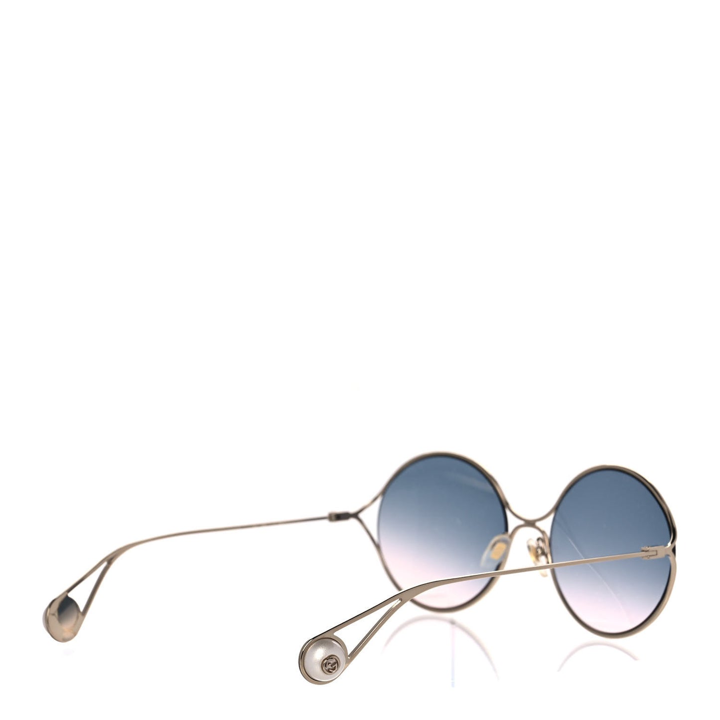 Round Pearl Tip Sunglasses GG0253S Gold