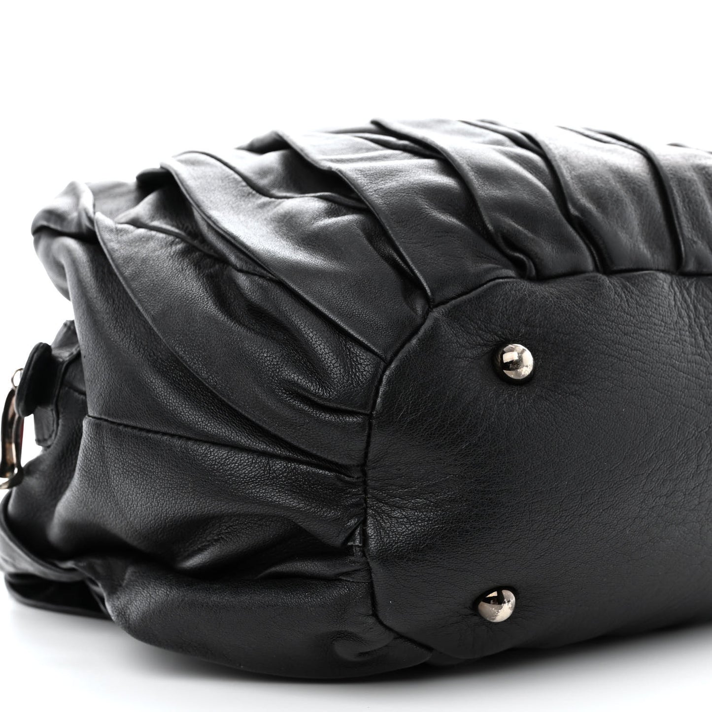 Lambskin Plated Fringed Tinzita Shoulder Bag Black