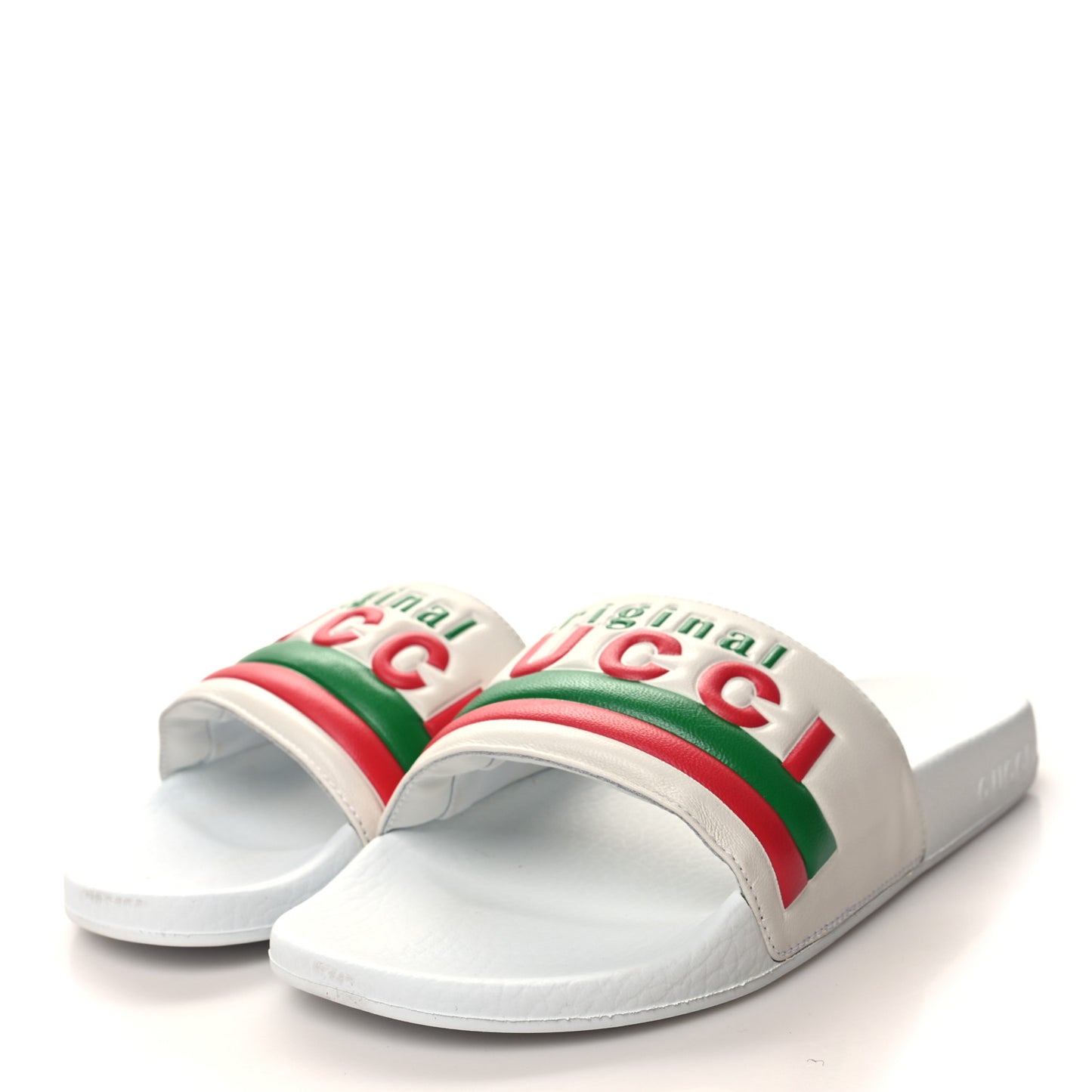 Nappa Original Gucci Womens Slide Sandals 39 Great White