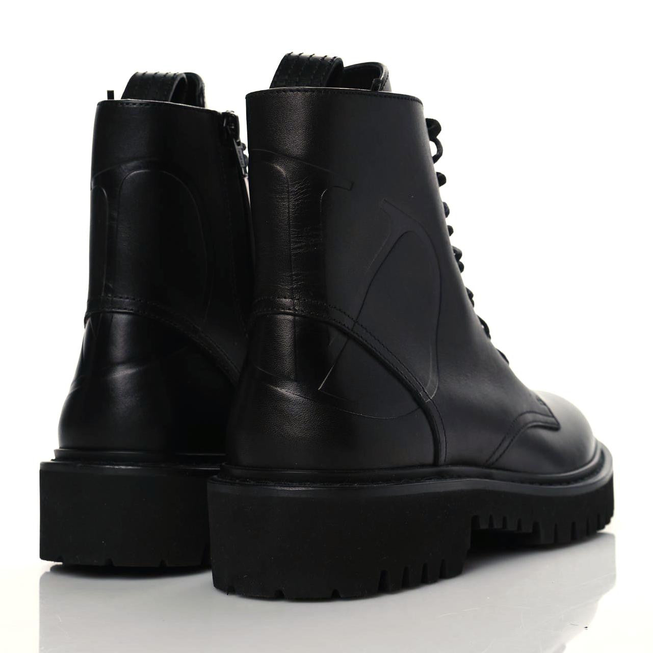 Calfskin Womens VLOGO 35mm Combat Boots 38 Black