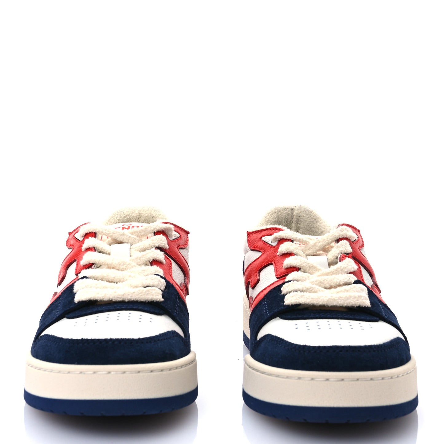 Calfskin Suede Fendi Match Low Top Sneakers 37 Red Blue