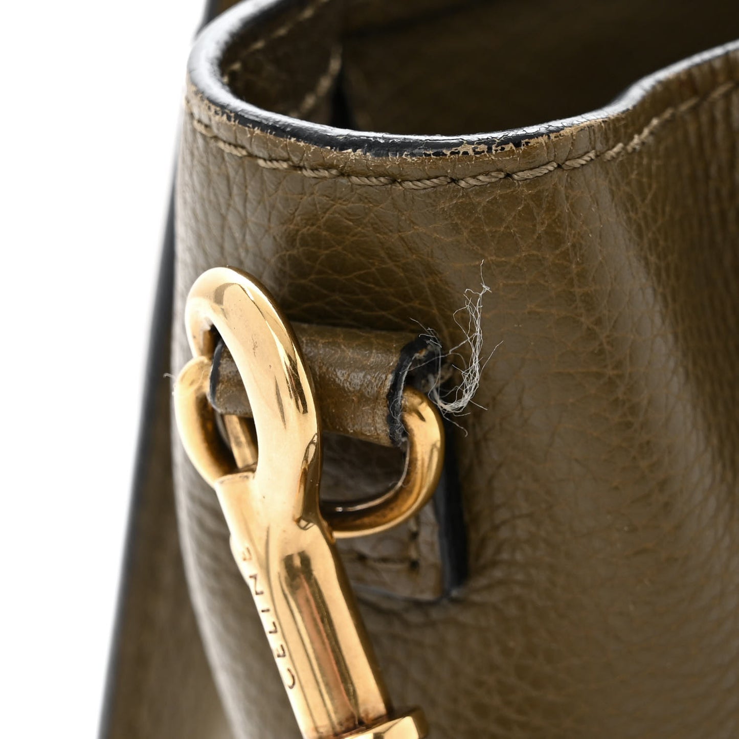 Drummed Calfskin Nano Luggage Dark Olive