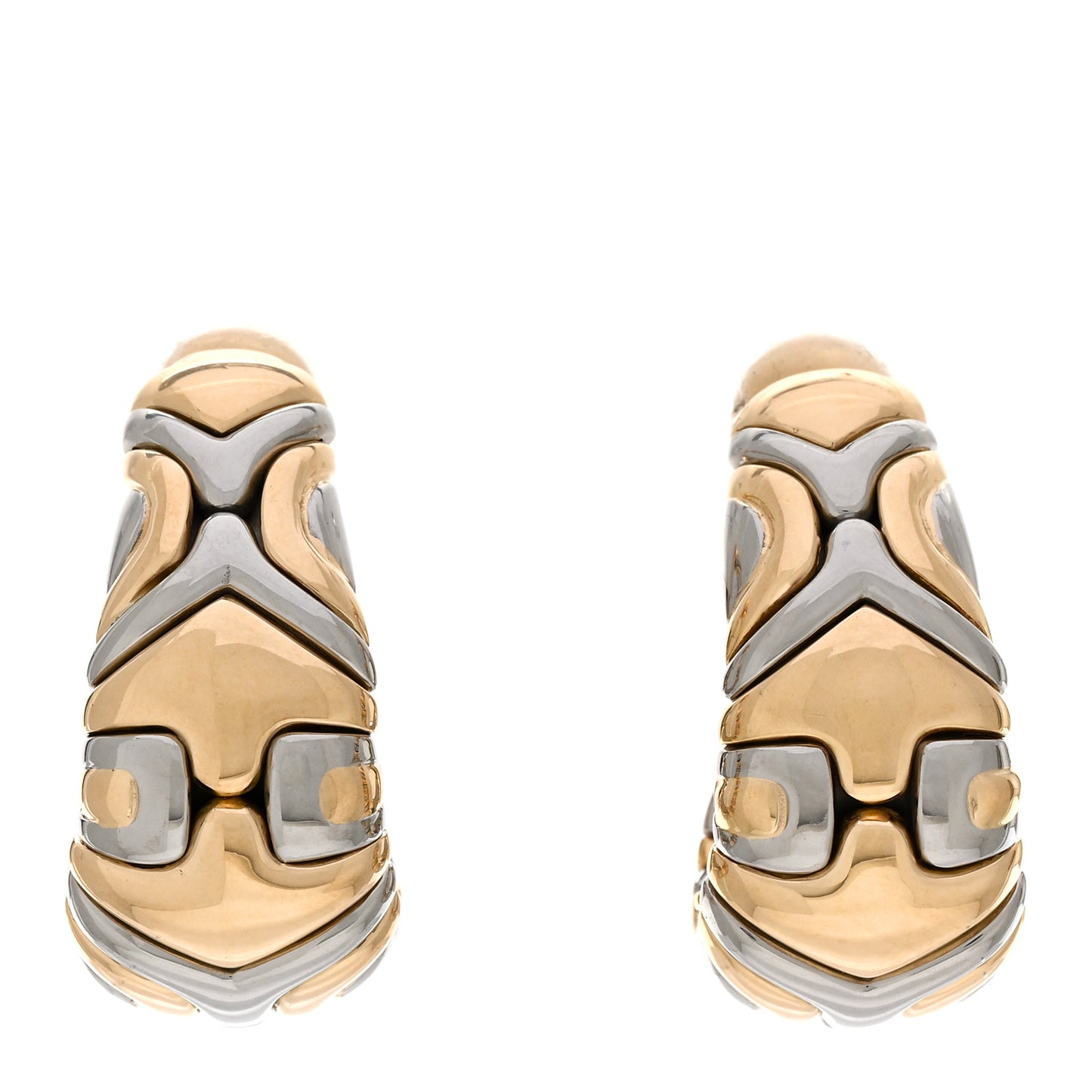 18K Yellow Gold Stainless Steel Parentesi Hoop Earrings