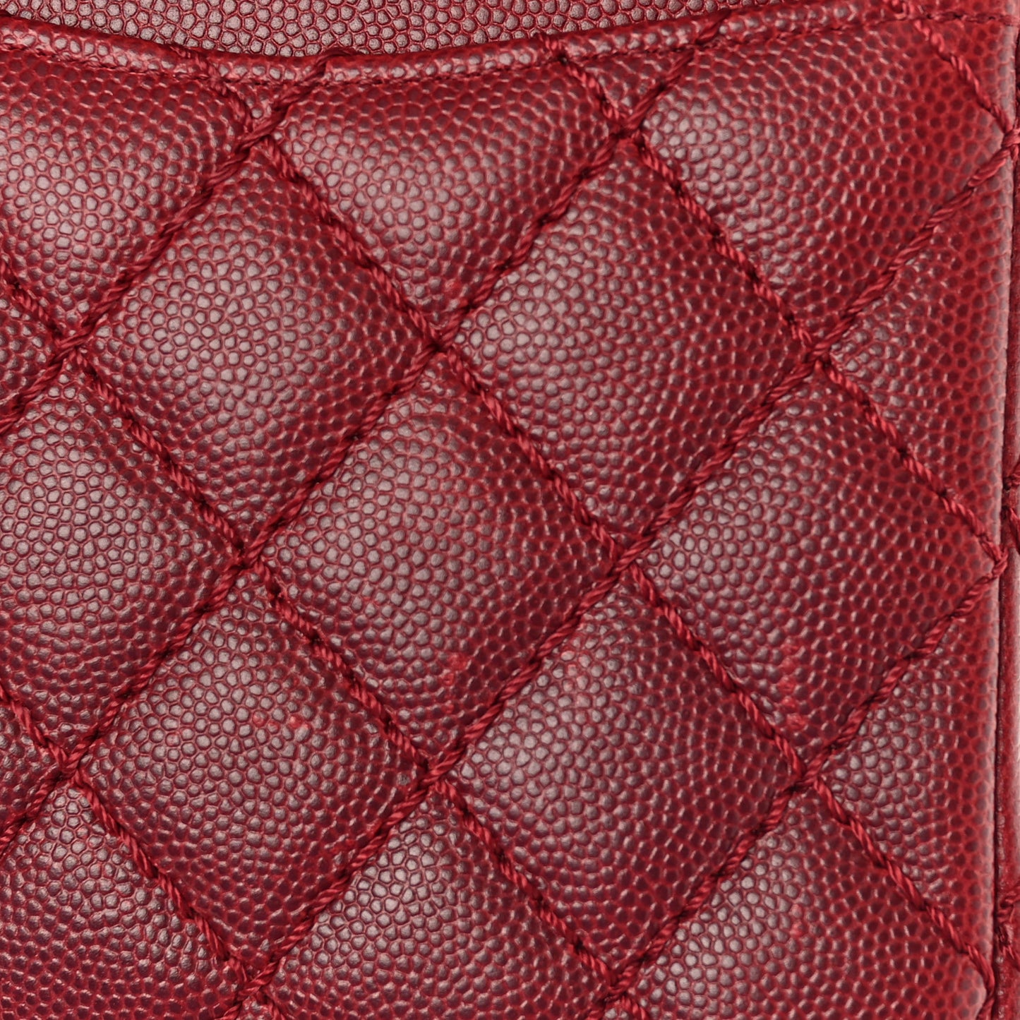 Caviar Quilted Medium Double Flap Dark Red