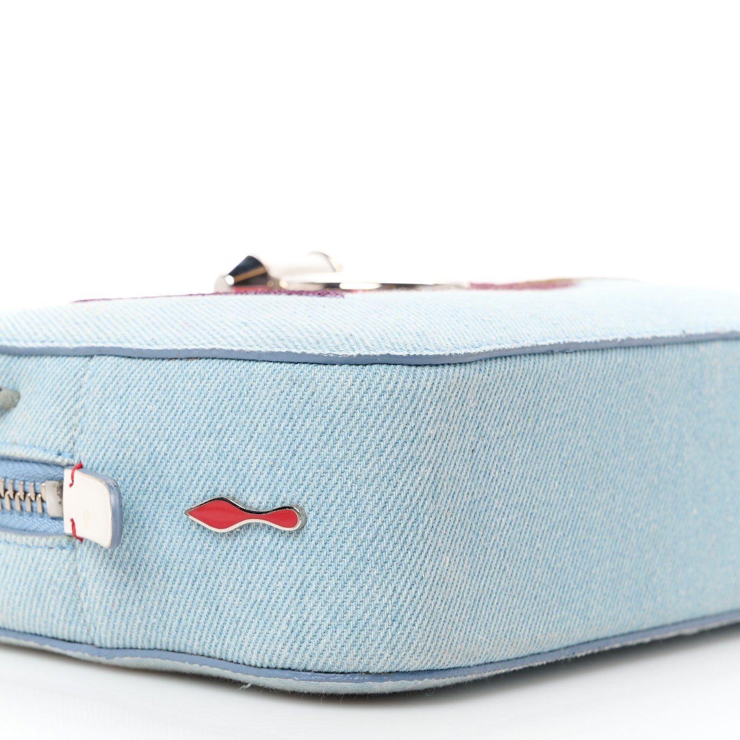 Christian Louboutin Denim Sequin Love Mini Rubylou Crossbody Blue Multicolor 9 of 10