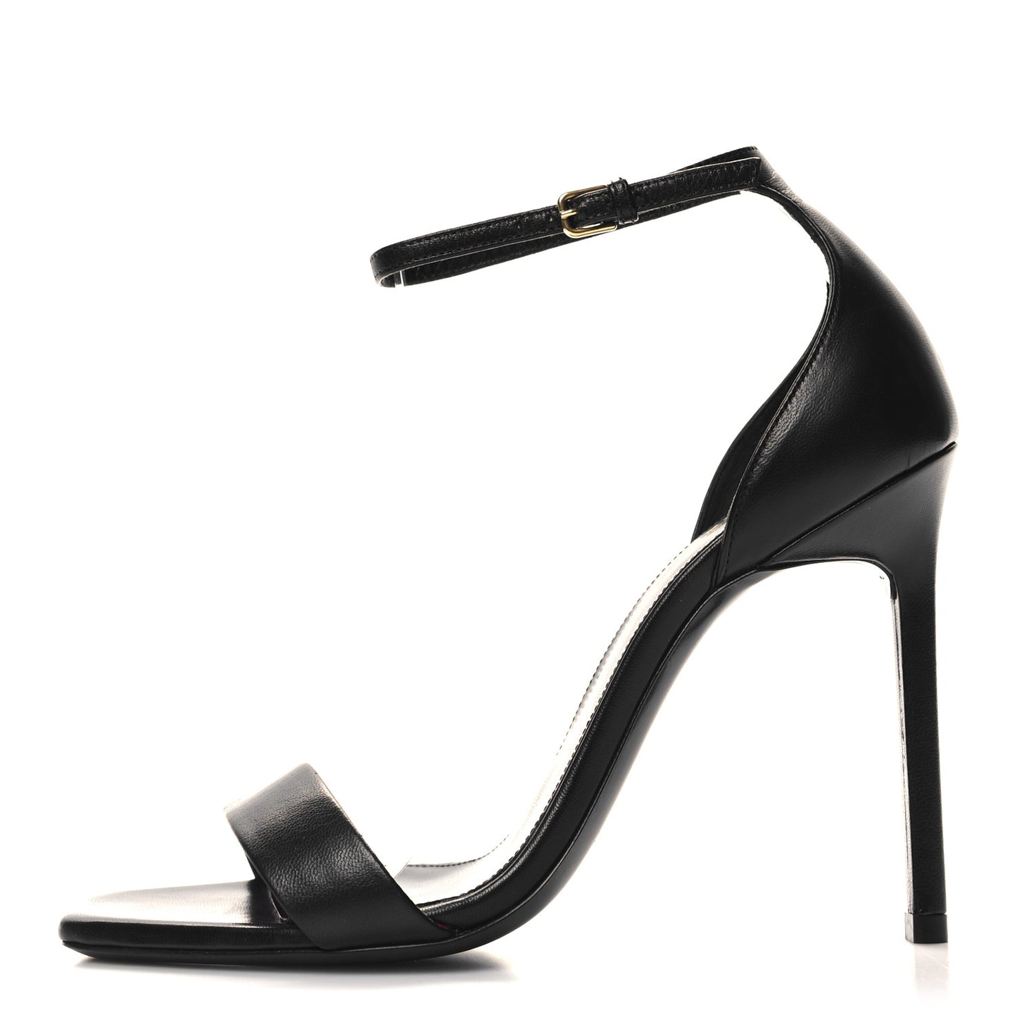 Calfskin Amber 105 Ankle Strap Sandals 36 Black