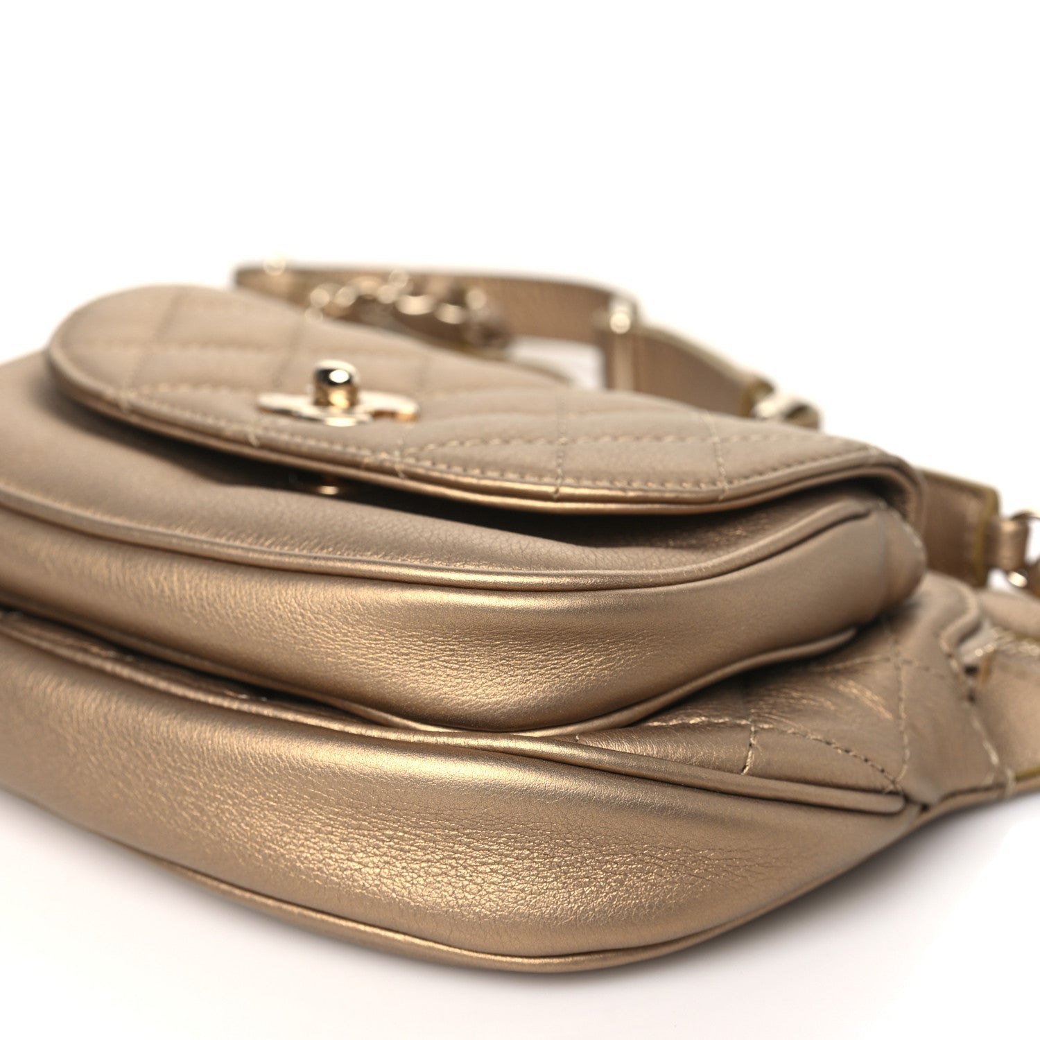 Chanel Calfskin Quilted Waist Bag Gold 10 of 10