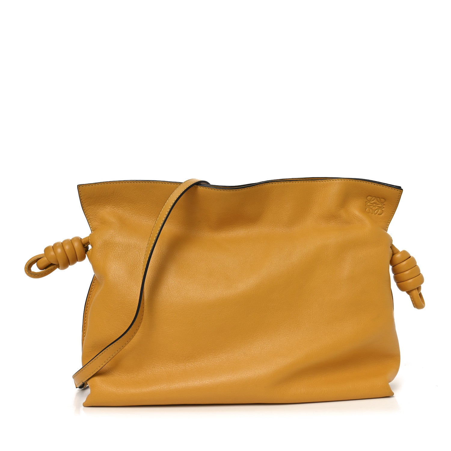 Loewe Nappa Medium Flamenco Knot Bag Mustard 1860076 – FASHIONPHILE