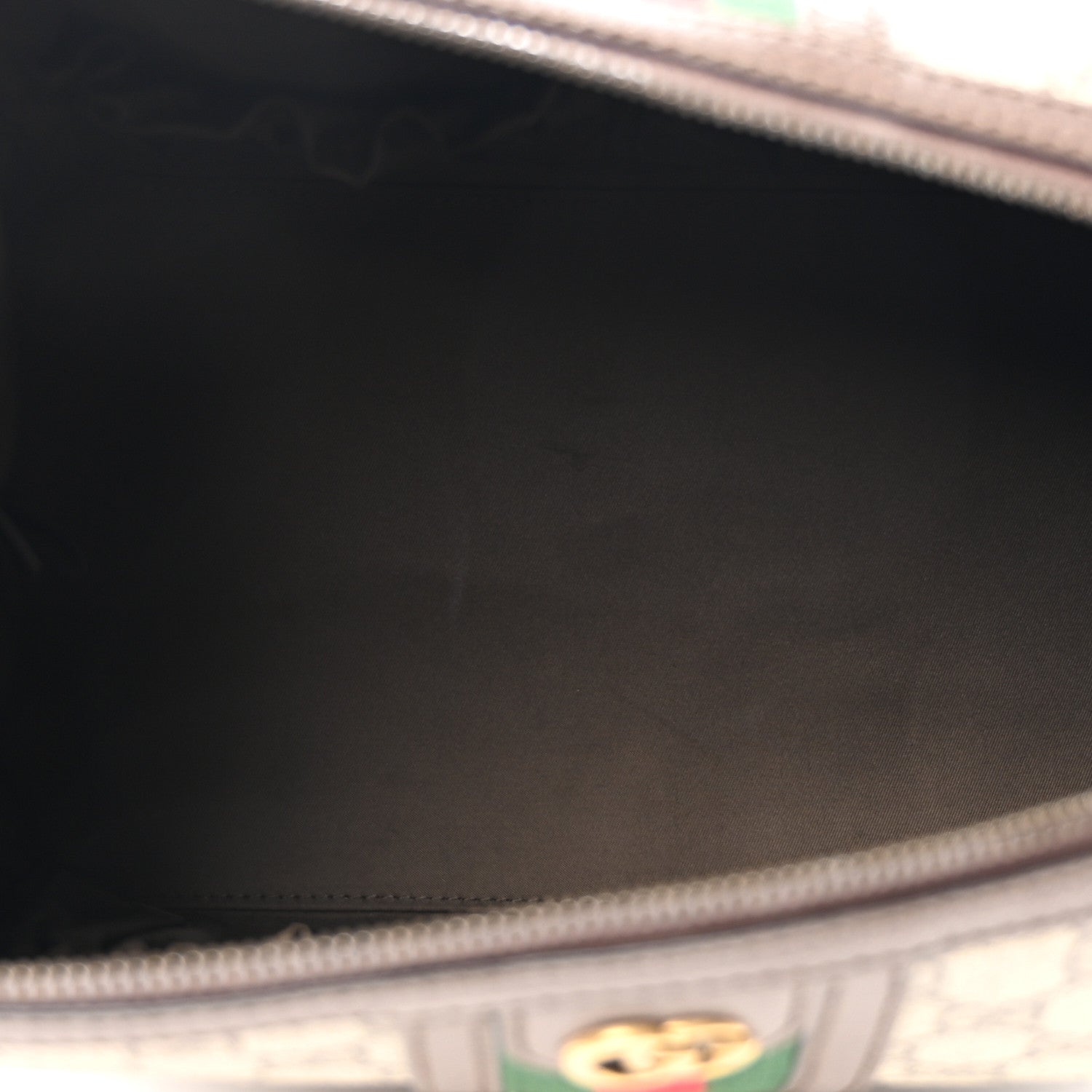 Gucci GG Supreme Monogram Textured Dollar Calfskin Web Small Savoy Toiletry Case Beige Ebony 5 of 17