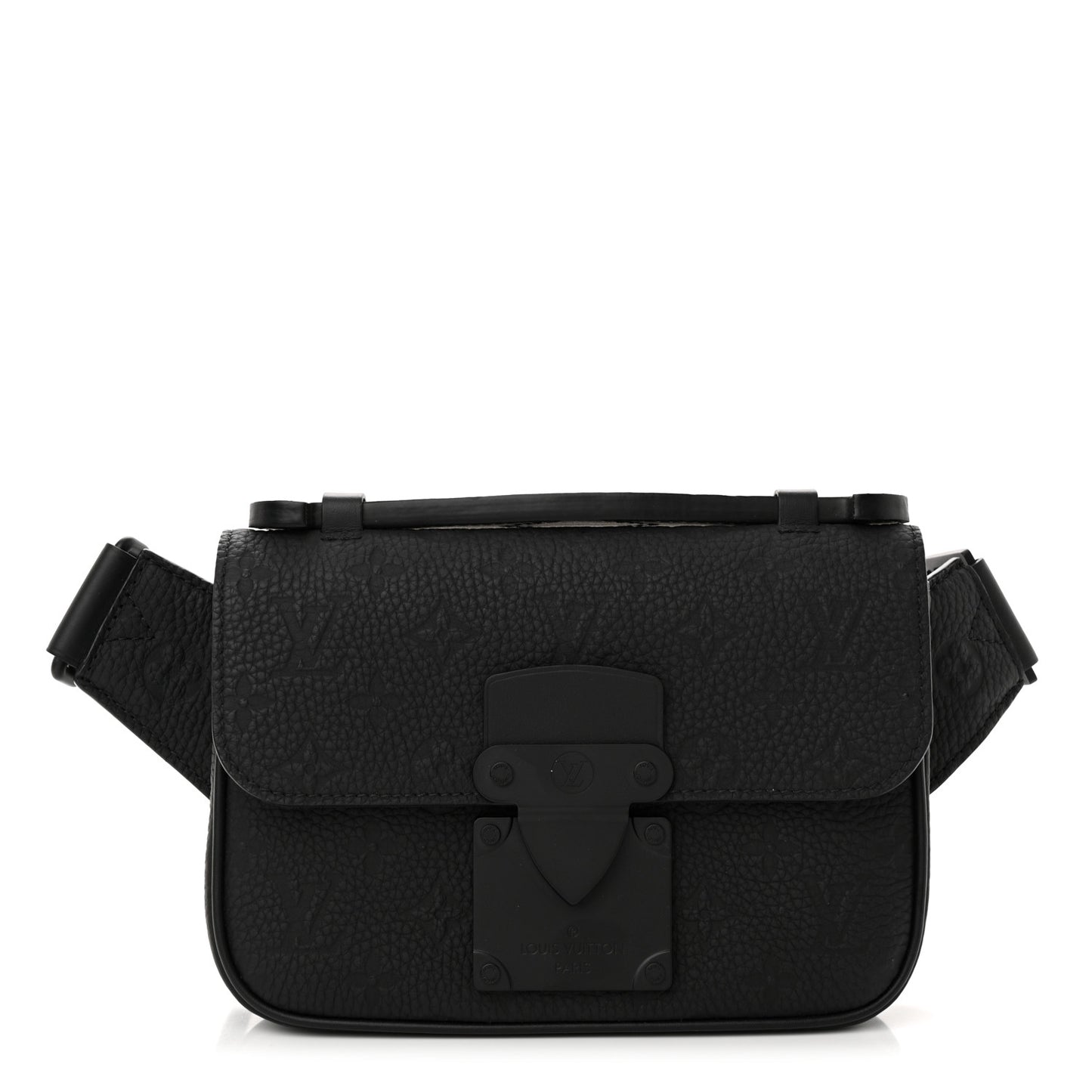 Taurillon Monogram S Lock Sling Bag Black